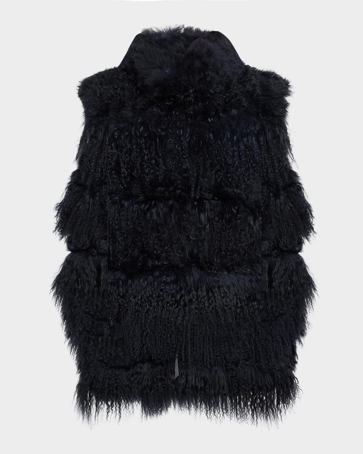 Gorski Horizontal Lamb Shearling Vest