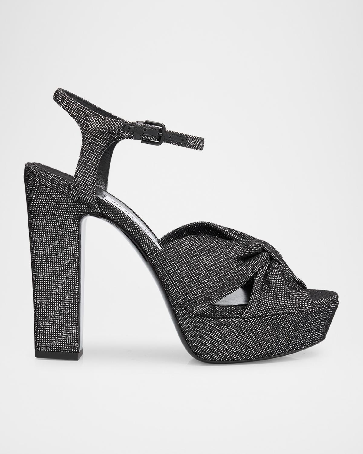 120mm Heloise Glitter Knot Platform Sandals