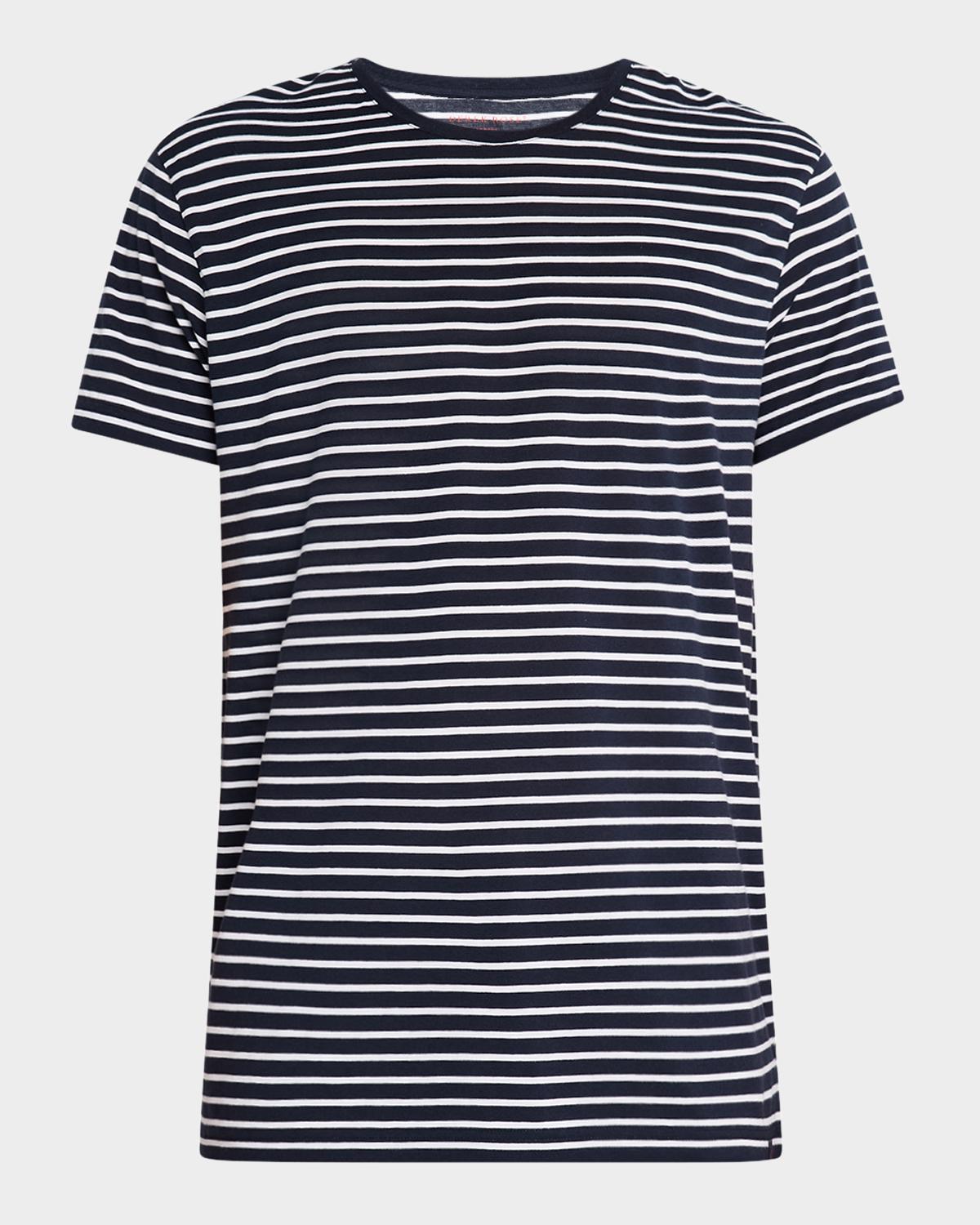 Derek Rose Men's Ryder Horizontal Stripe Crewneck T-Shirt