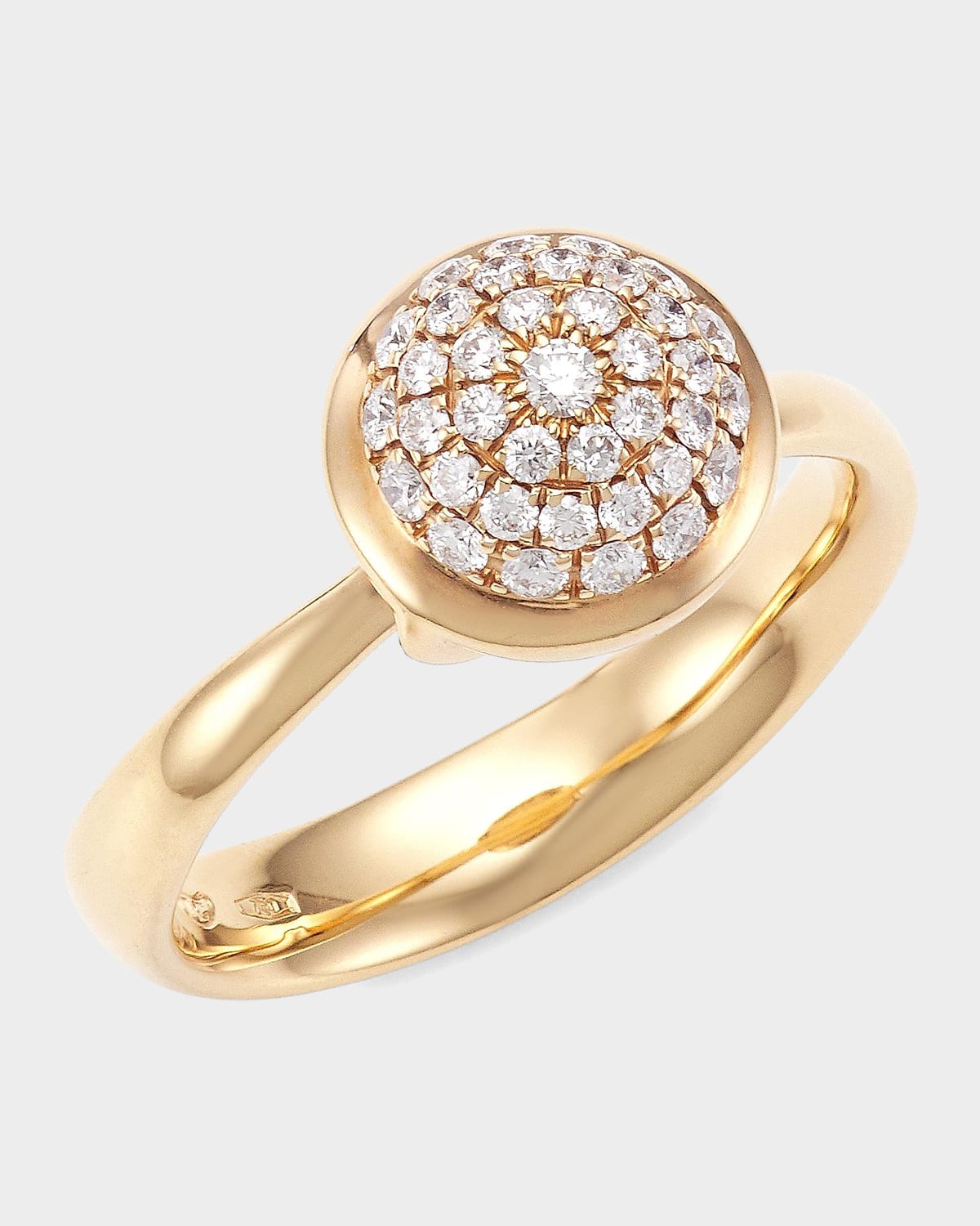 Tamara Comolli 18K Rose Gold Pave Diamond Bouton Ring