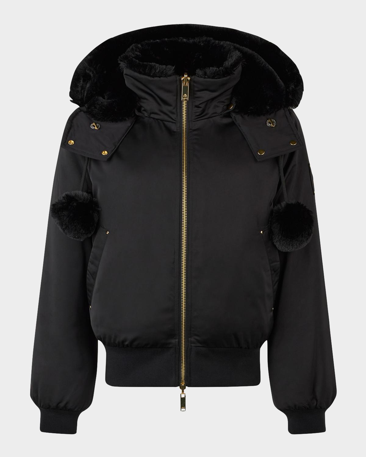 Moose Knuckles Debbie Reversible Faux-Fur Bomber Jacket with Detachable Hood