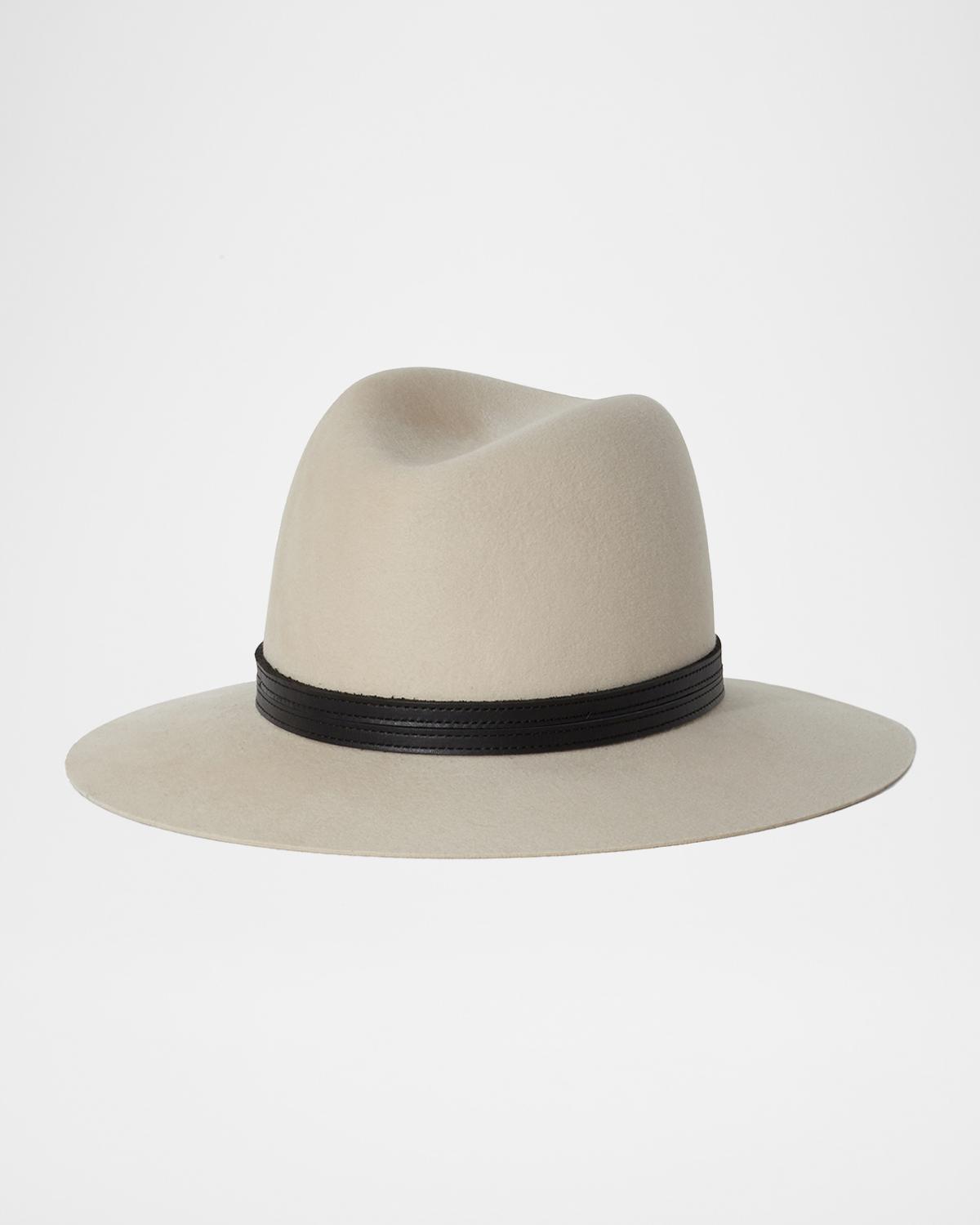 Janessa Leone Corinne Belted Wool Fedora Hat