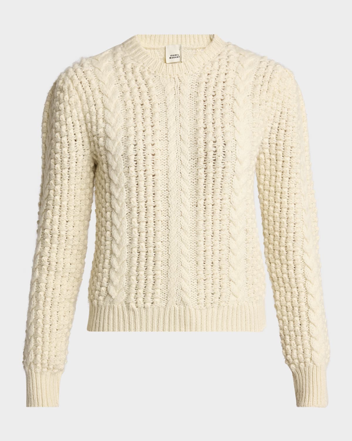 Isabel Marant Nordic Crewneck Star Intarsia Boxy Wool Mohair Sweater Neiman Marcus