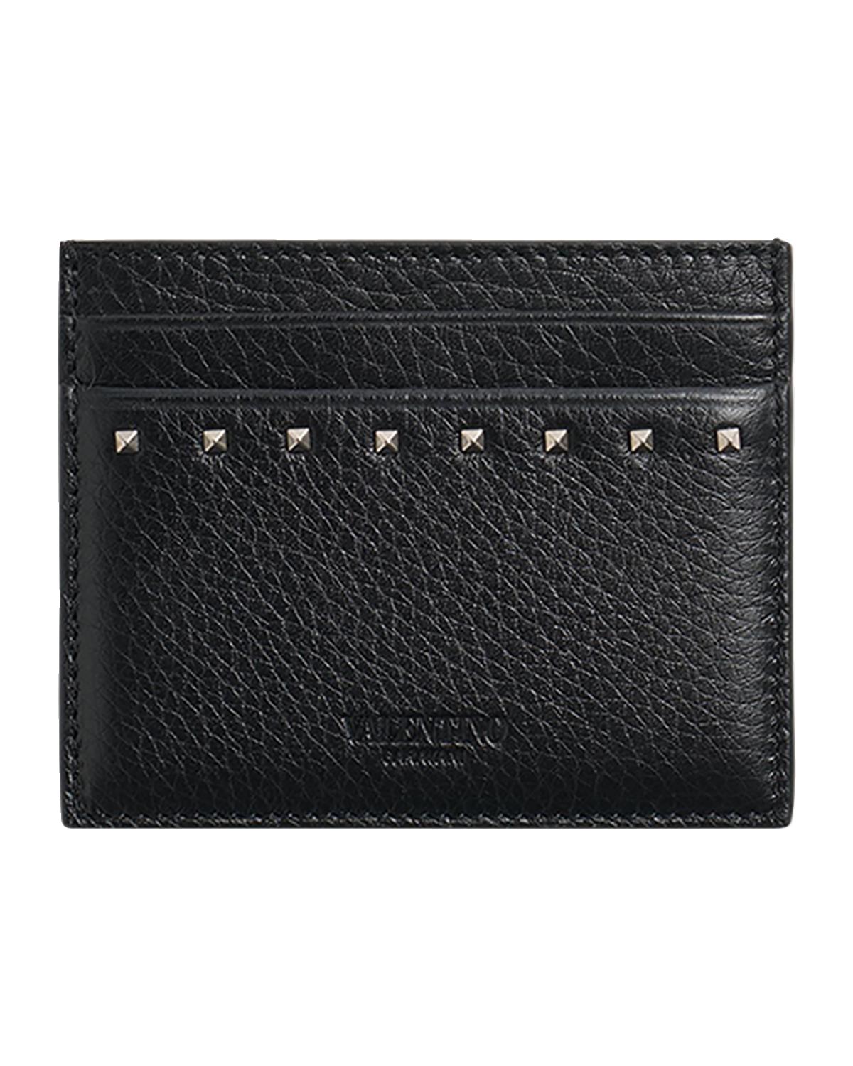 Valentino Garavani Men's Leather Rockstud Card Holder | Thumbnail 2