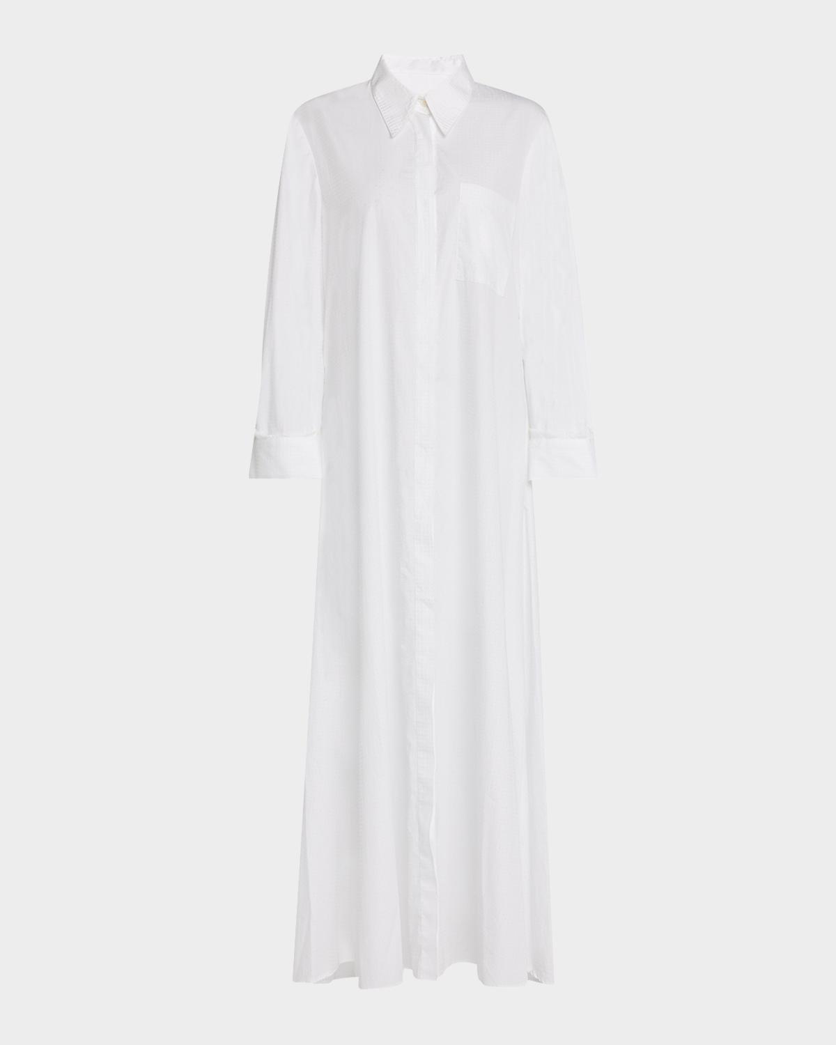 TWP Jenny's Gown Oversized Embellished Cotton Poplin Shirtdress