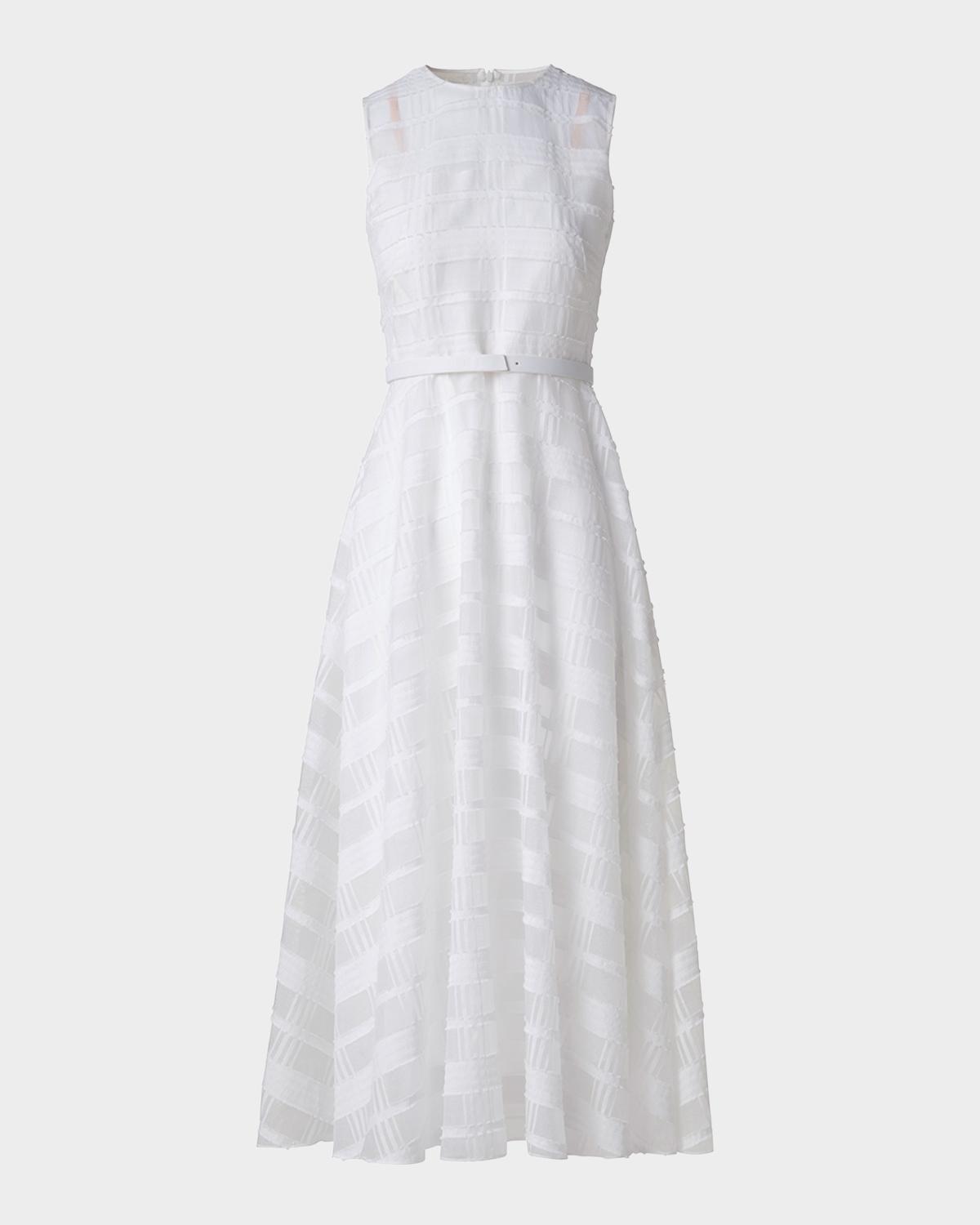 Akris Check Silk Organza Midi Dress