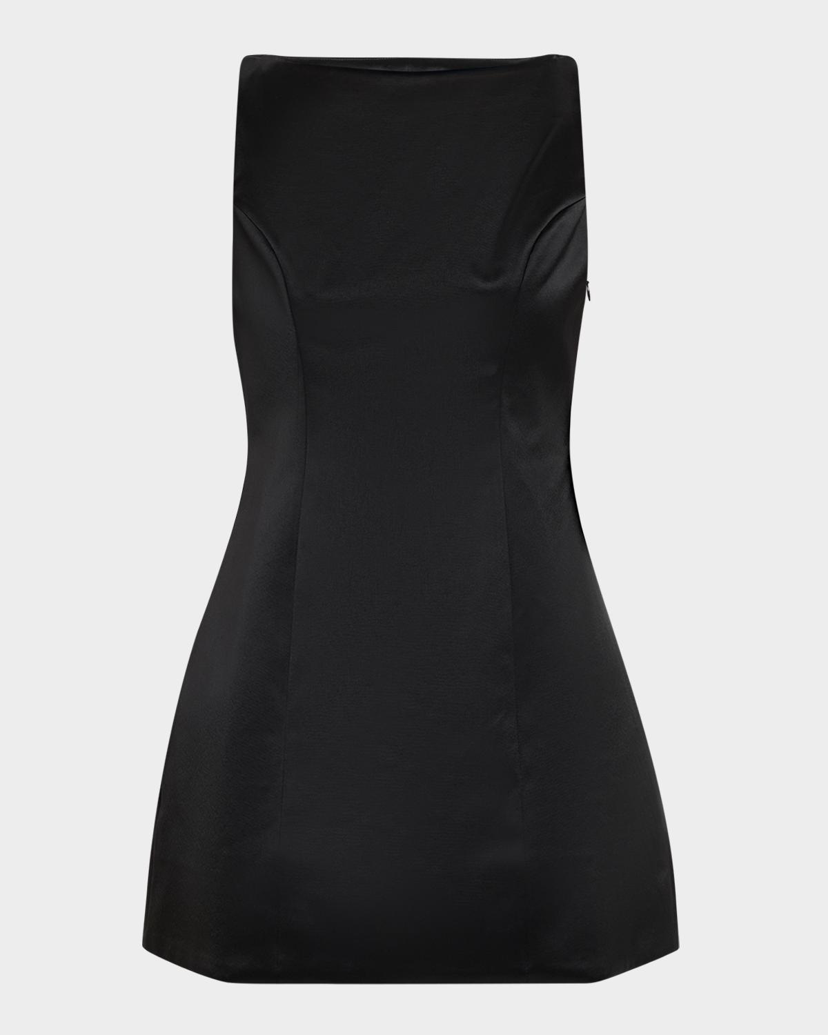 Retrofête Livie High-Neck Satin Mini Dress