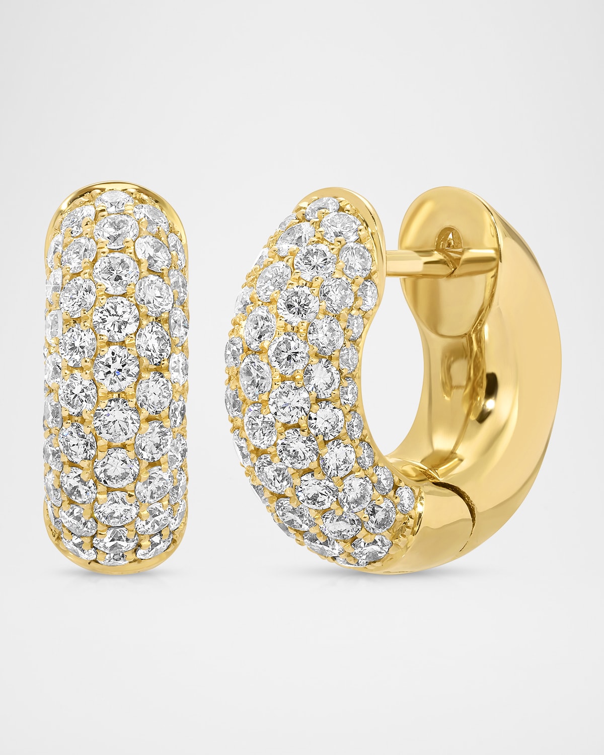 Anita Ko 18K Yellow Gold Pave Diamond Cosmo Huggie Earrings