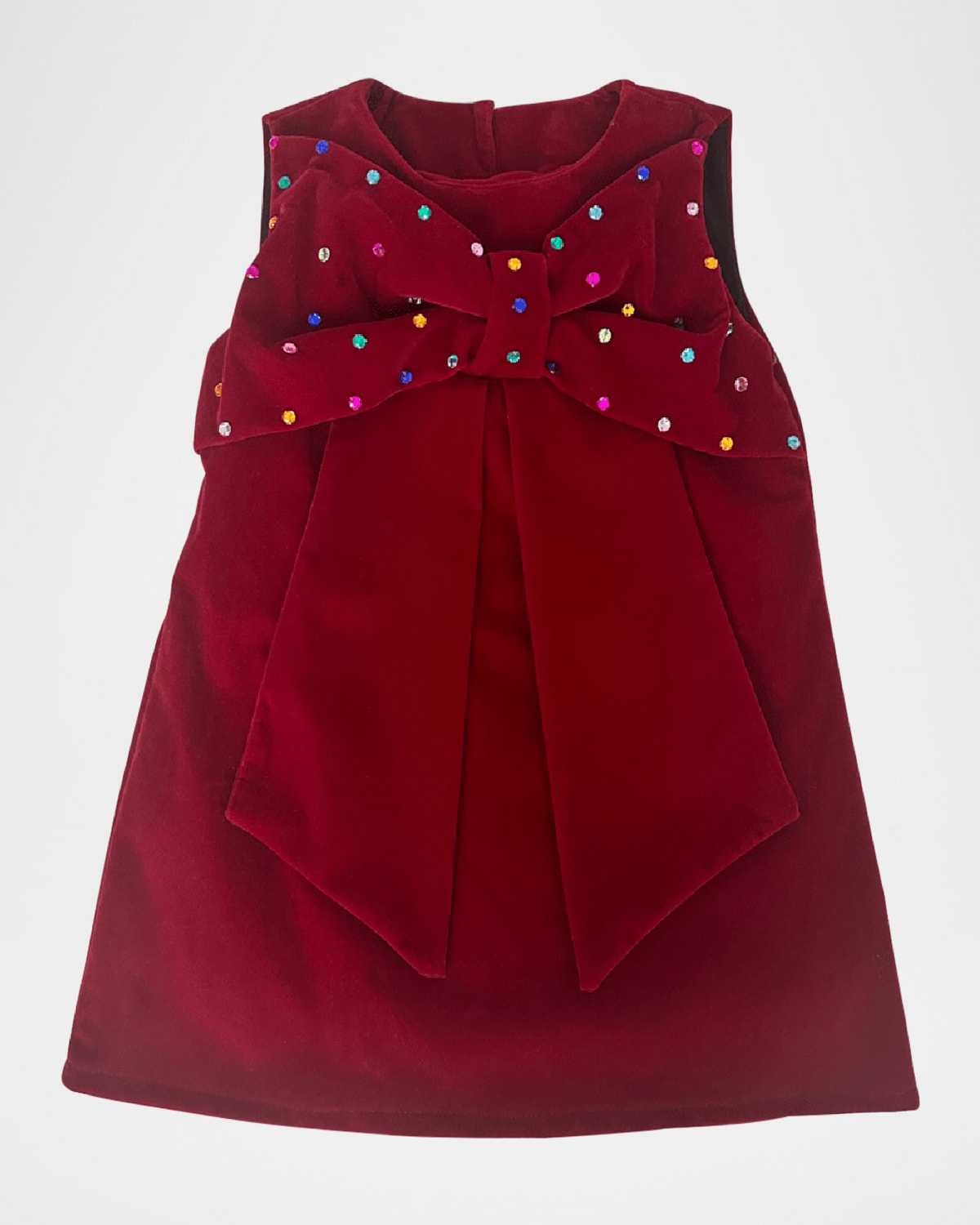 Lola + The Boys Girl 's Scarlet Gem Bow Dress, Size 2-1