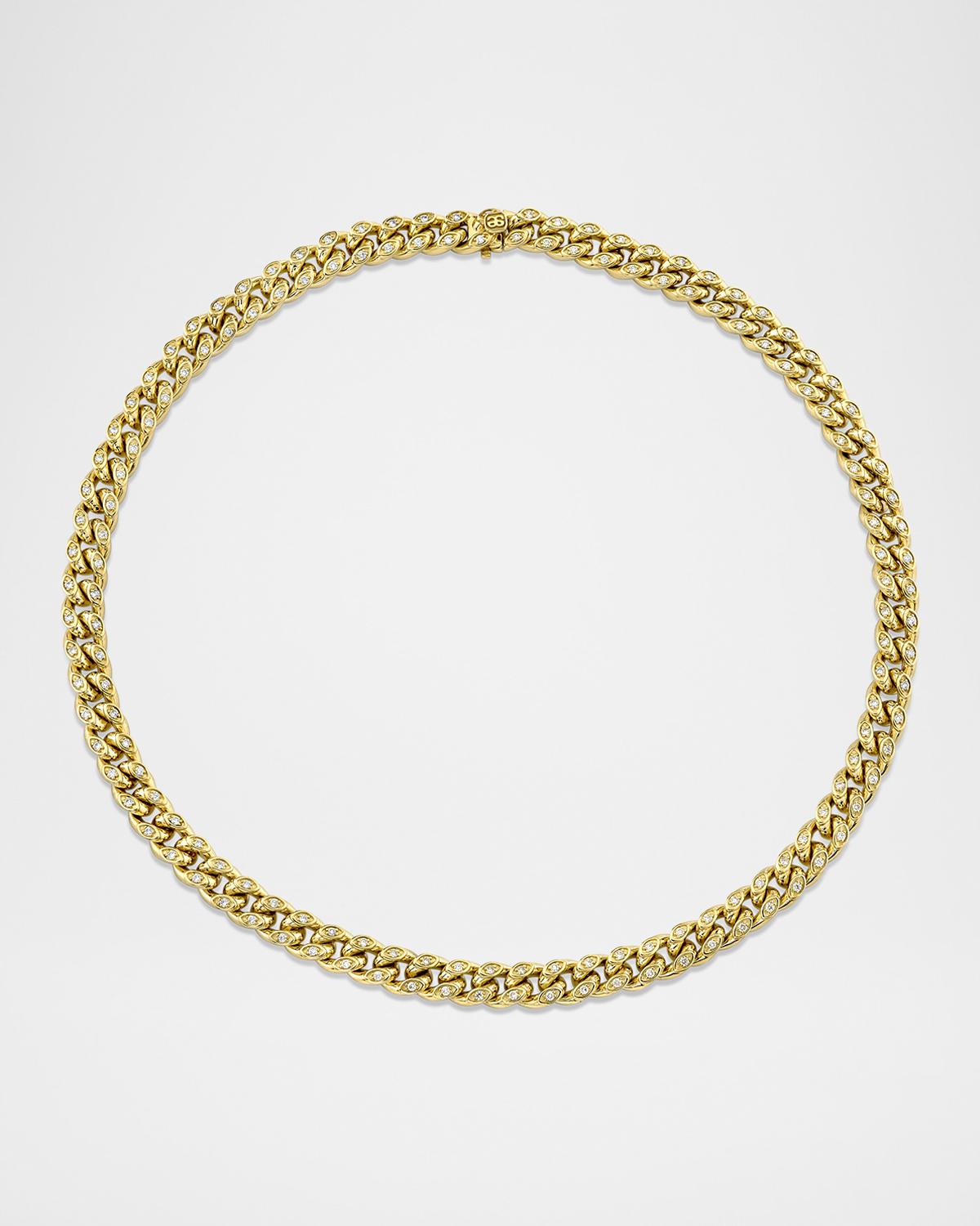 14K Gold Diamond Marquise Eye Link Necklace