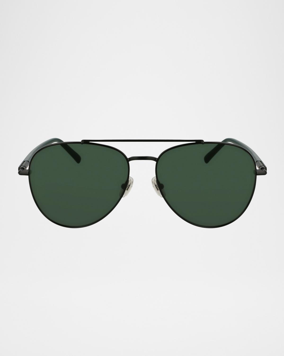 FERRAGAMO Men's SF316S Prisma Metal Aviator Sunglasses