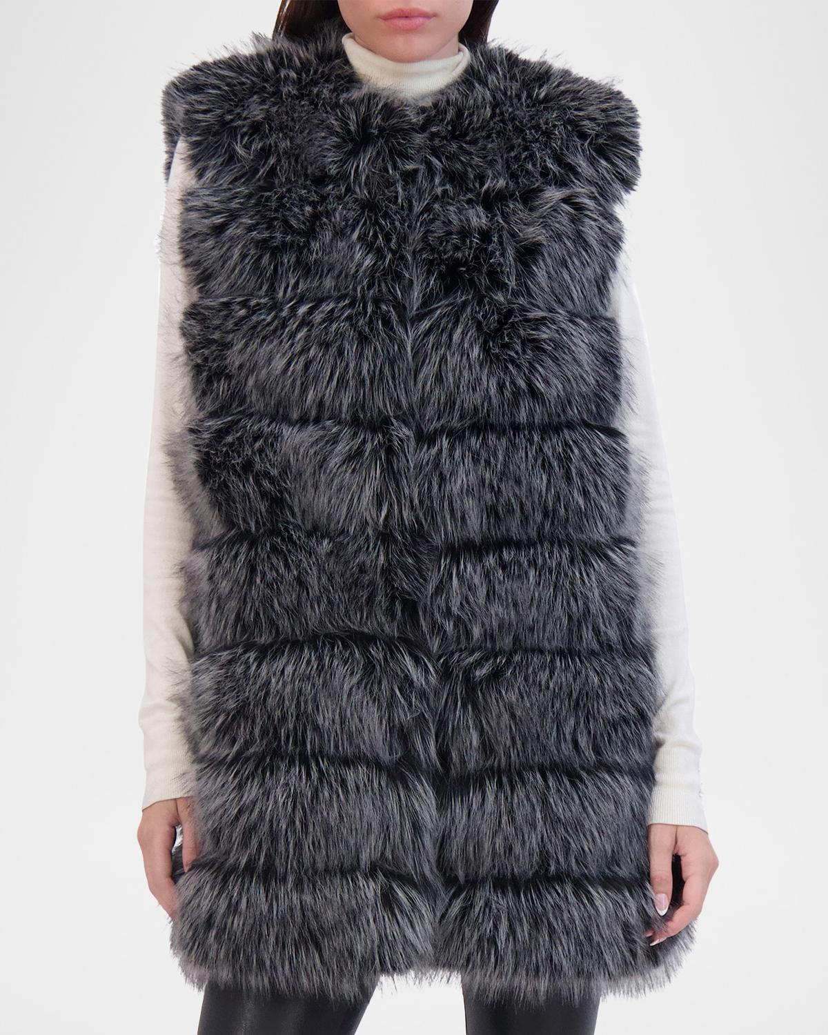 Theia Fox-Like Faux Fur Vest