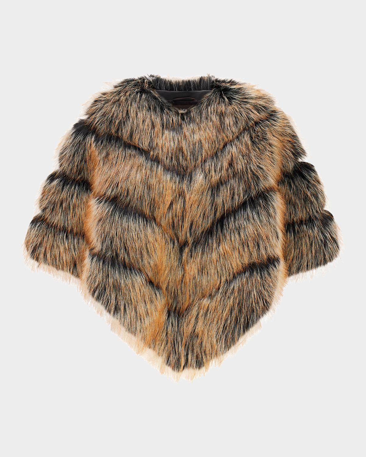 Theia Fox-Like Faux Fur Cape