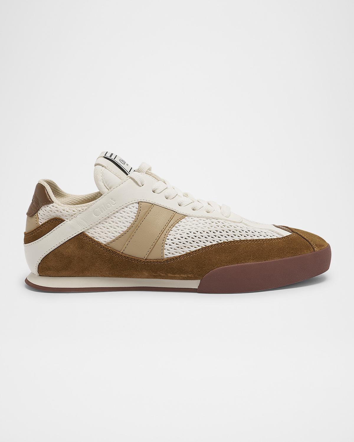 Chloe Kick Mesh and Leather Low-Top Sneakers