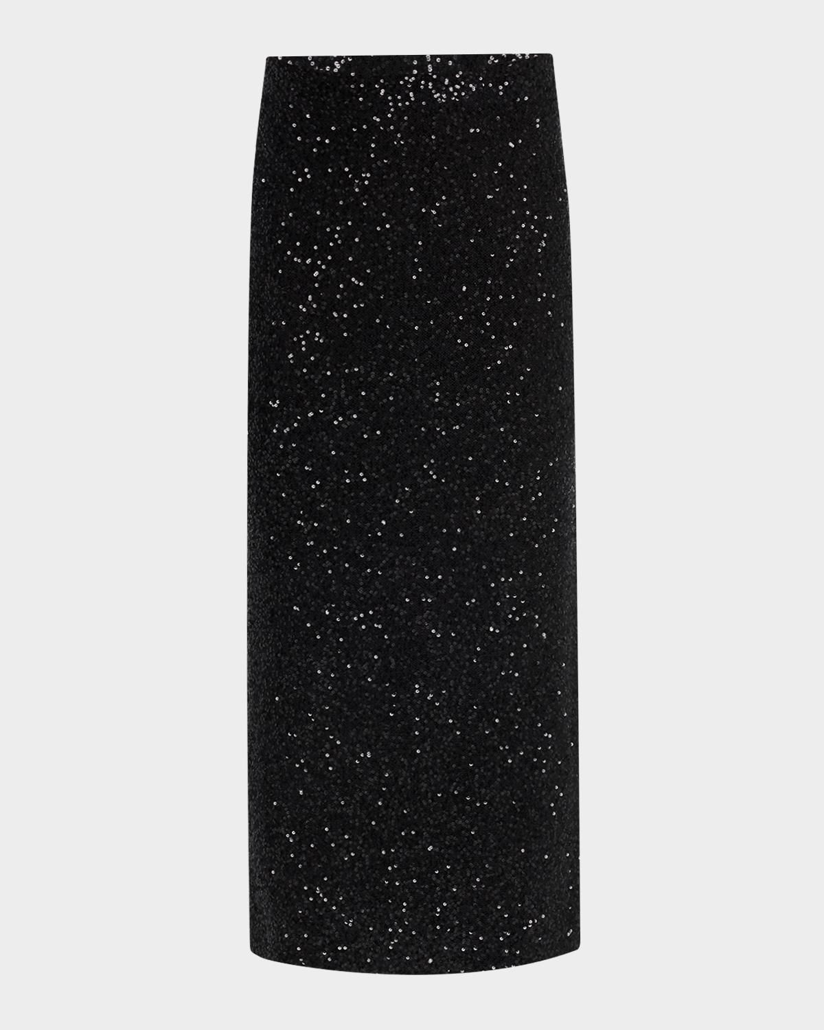 LAPOINTE Sequined Cashmere Midi Skirt
