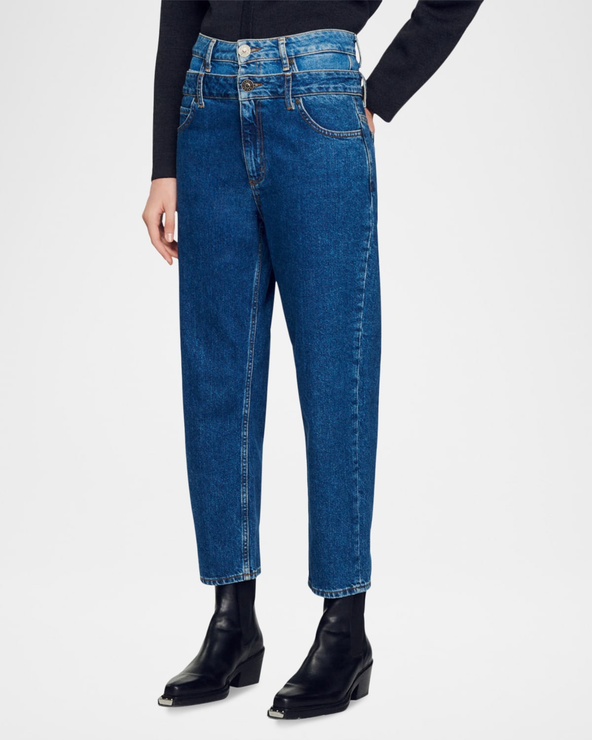 J Brand Wynne High Rise Crop Straight Leg Jeans with Step Hem Neiman Marcus