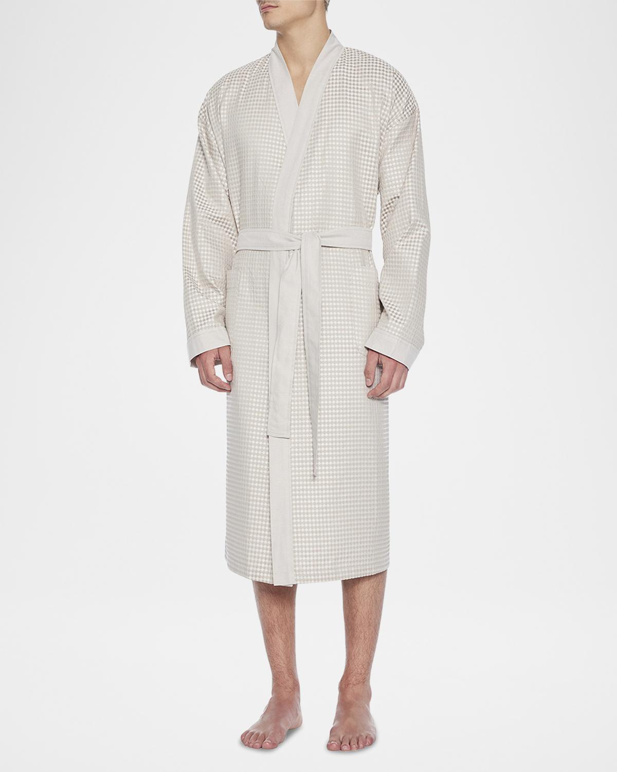 Majestic International Men's La Paz Woven Waffle Knit Robe