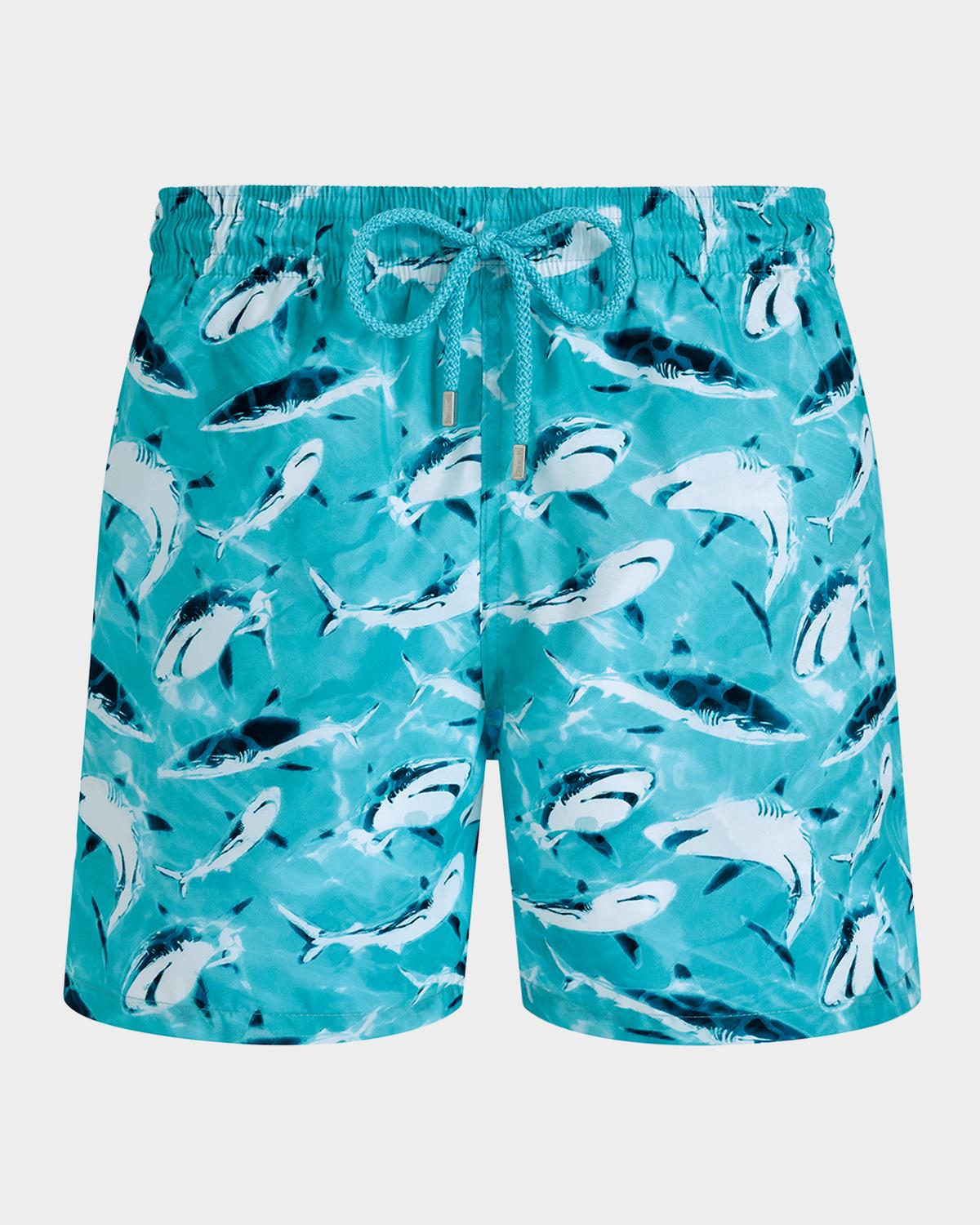 Vilebrequin Men's Requins Shark-Print Swim Shorts