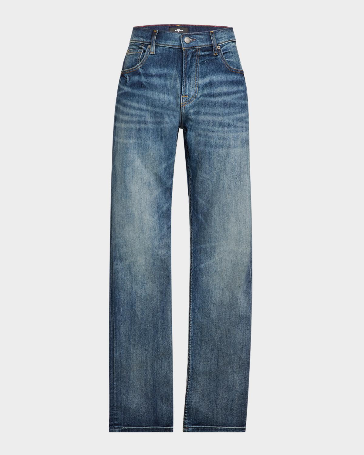 7 For All Mankind Men's Faded Straight-Leg Jeans