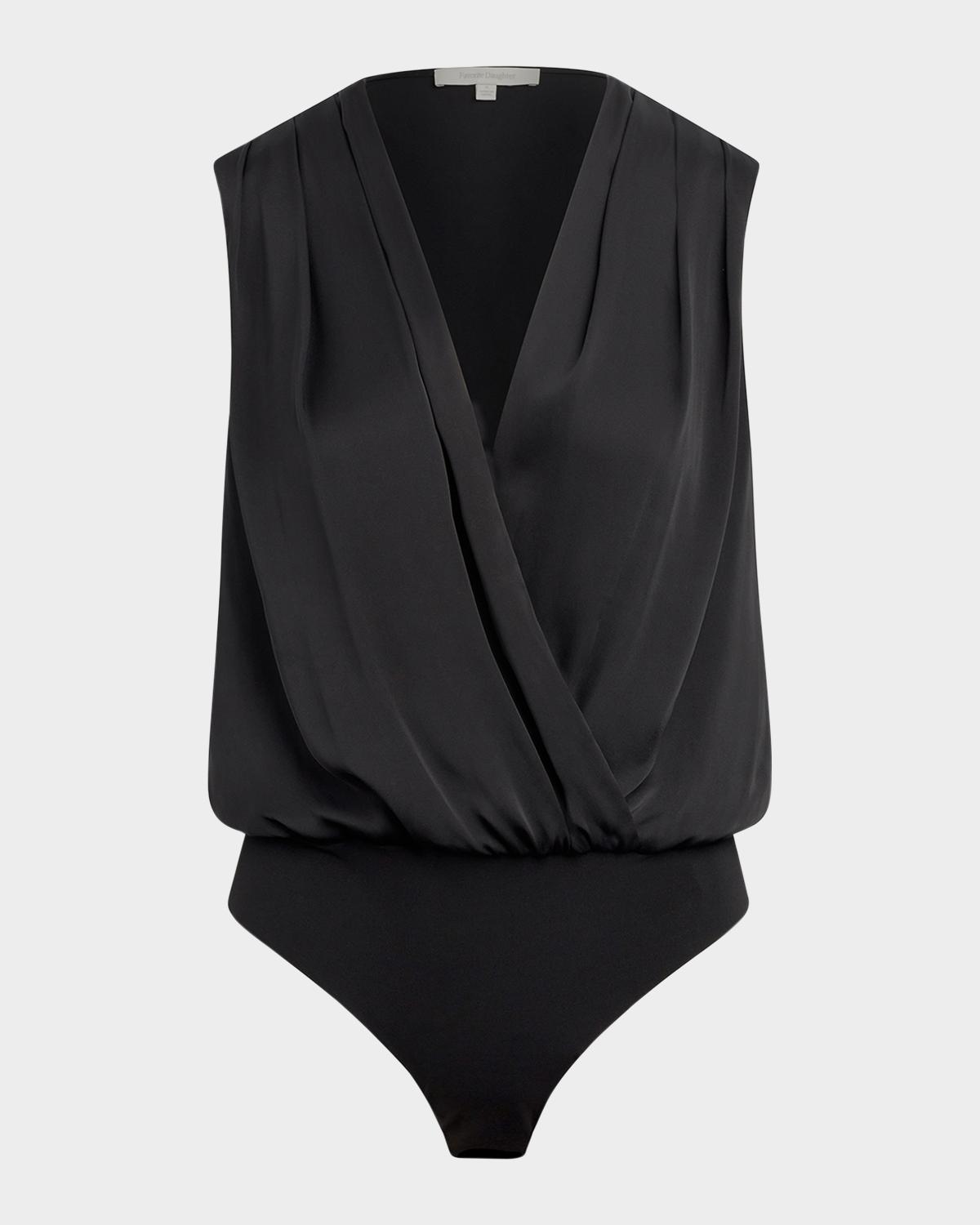 Favorite Daughter The Sleeveless Date Satin Bodysuit