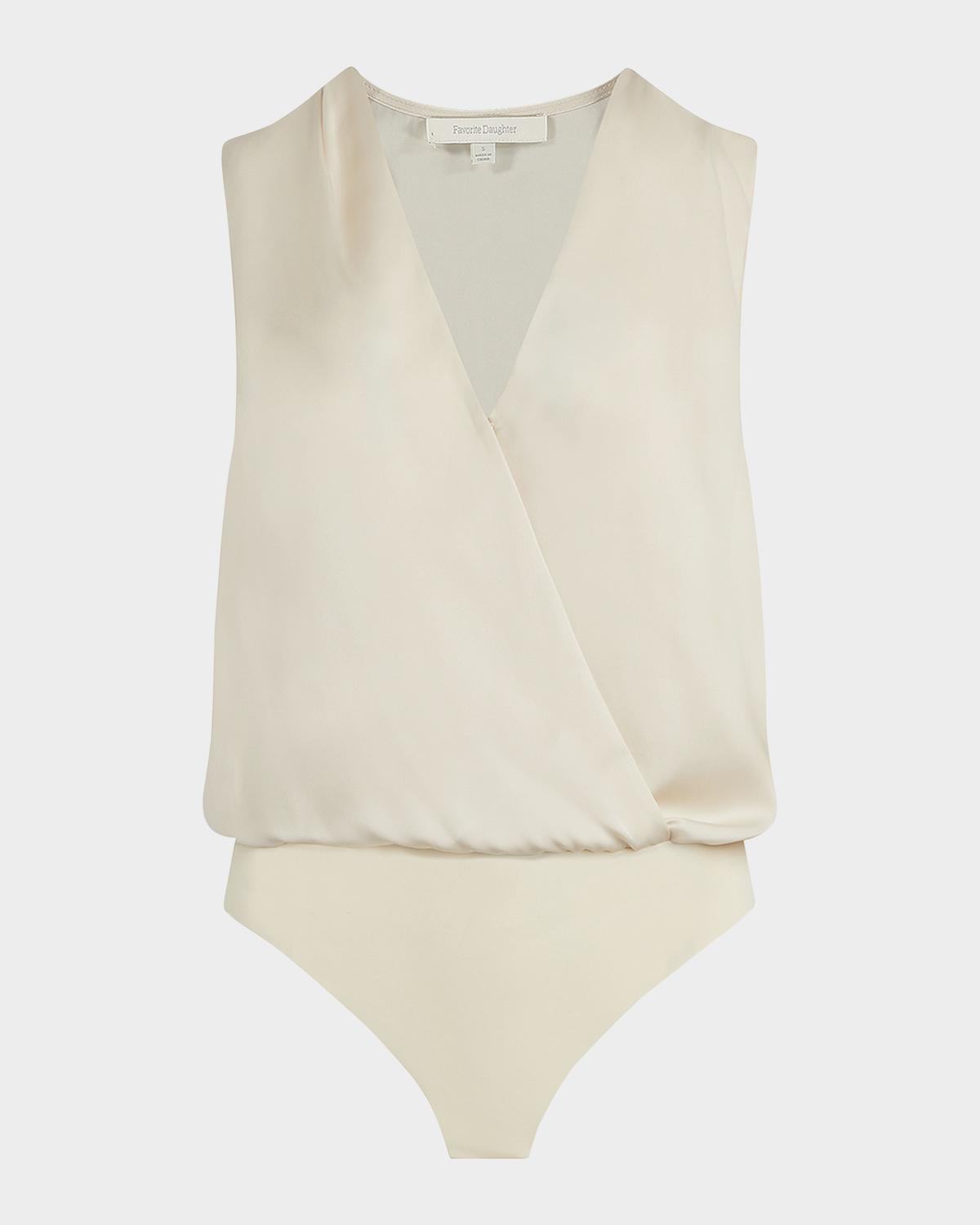 Favorite Daughter The Sleeveless Date Satin Bodysuit