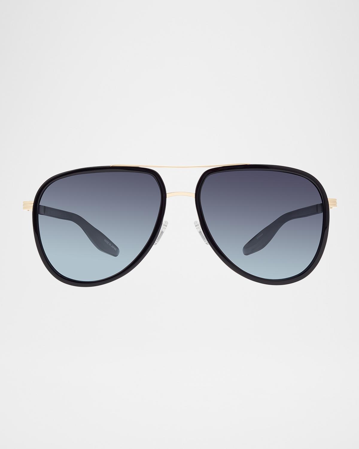 Barton Perreira Men's Cani Acetate and Titanium Aviator Sunglasses