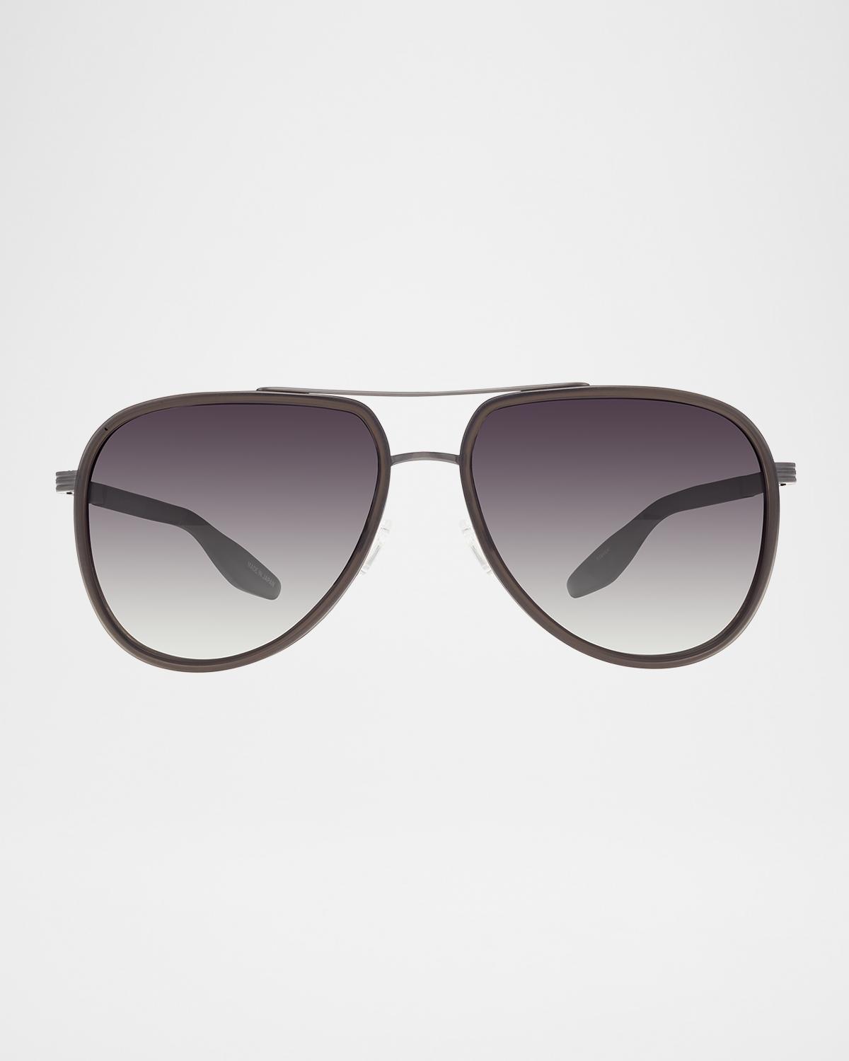 Barton Perreira Men's Cani Acetate and Titanium Aviator Sunglasses