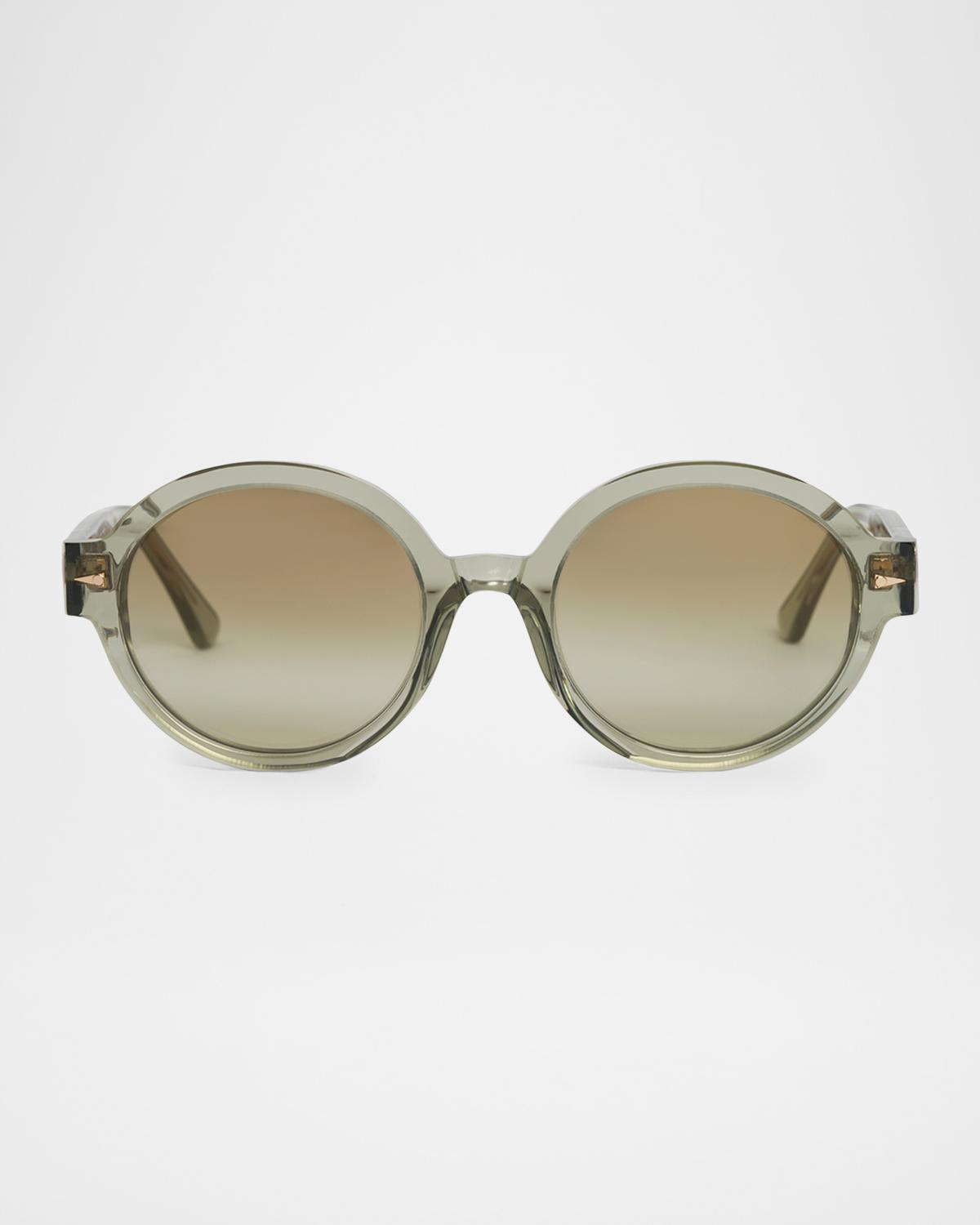 AHLEM Rue De Soleil Acetate & Nylon Round Sunglasses