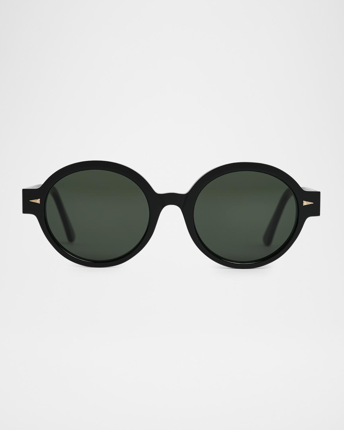 AHLEM Rue Du Soleil Acetate & Nylon Round Sunglasses