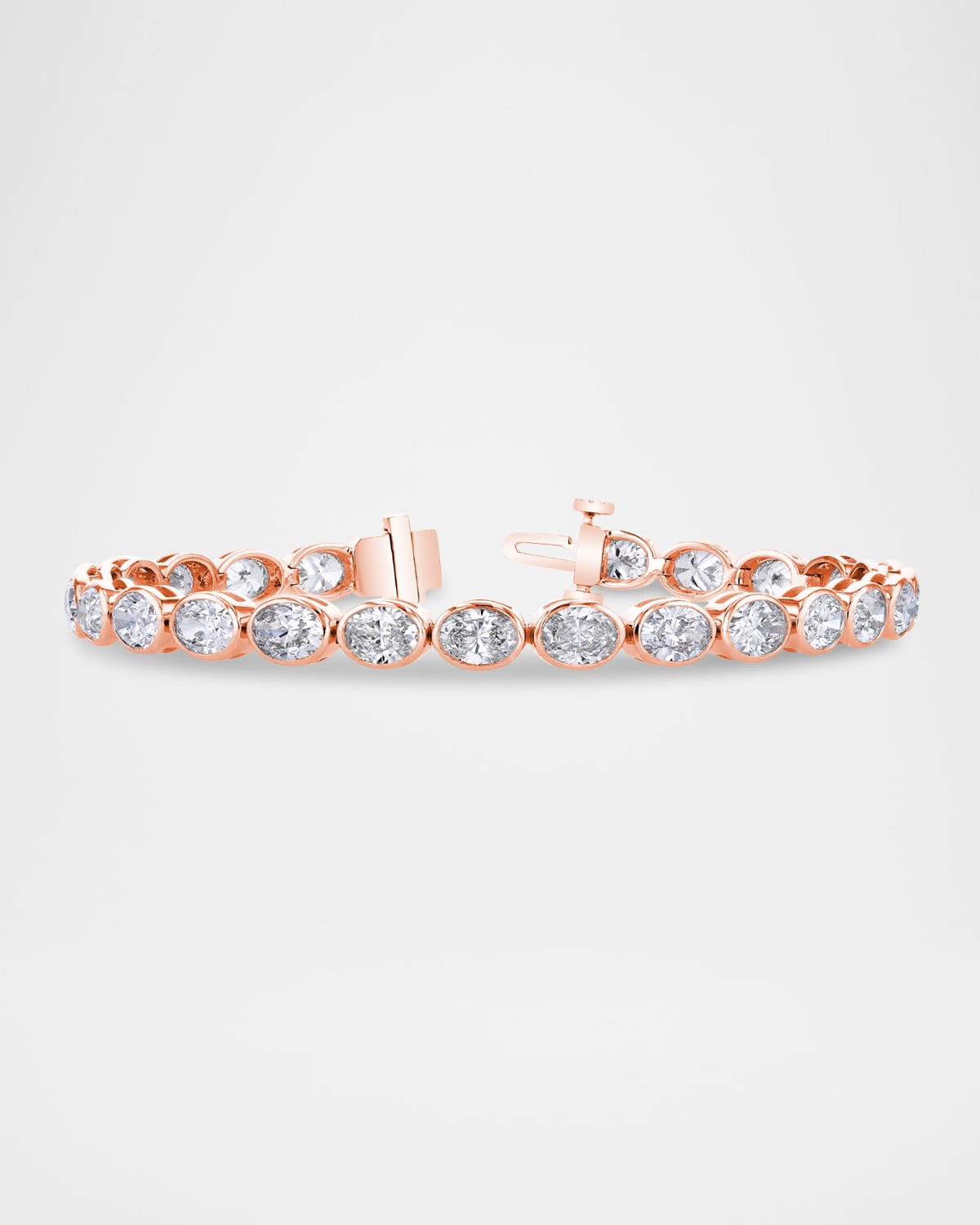 Neiman Marcus Diamonds x Danielle Klein 18K Gold East-West Bezel-Set Oval Diamond Bracelet, 7"L, 10.00tcw