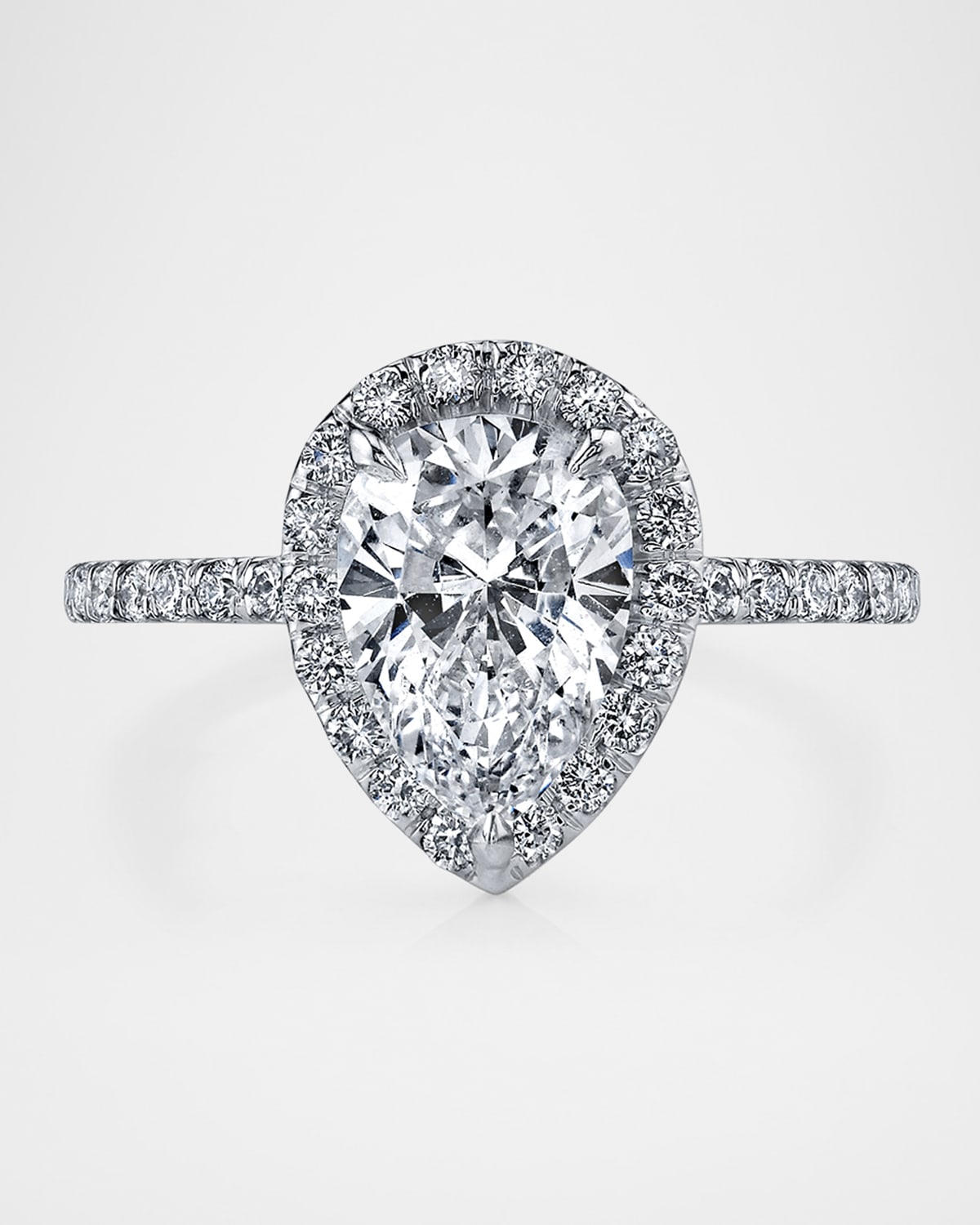 Neiman Marcus Diamonds Platinum Pear Diamond Statement Ring, Size 6.5, 1.93tcw