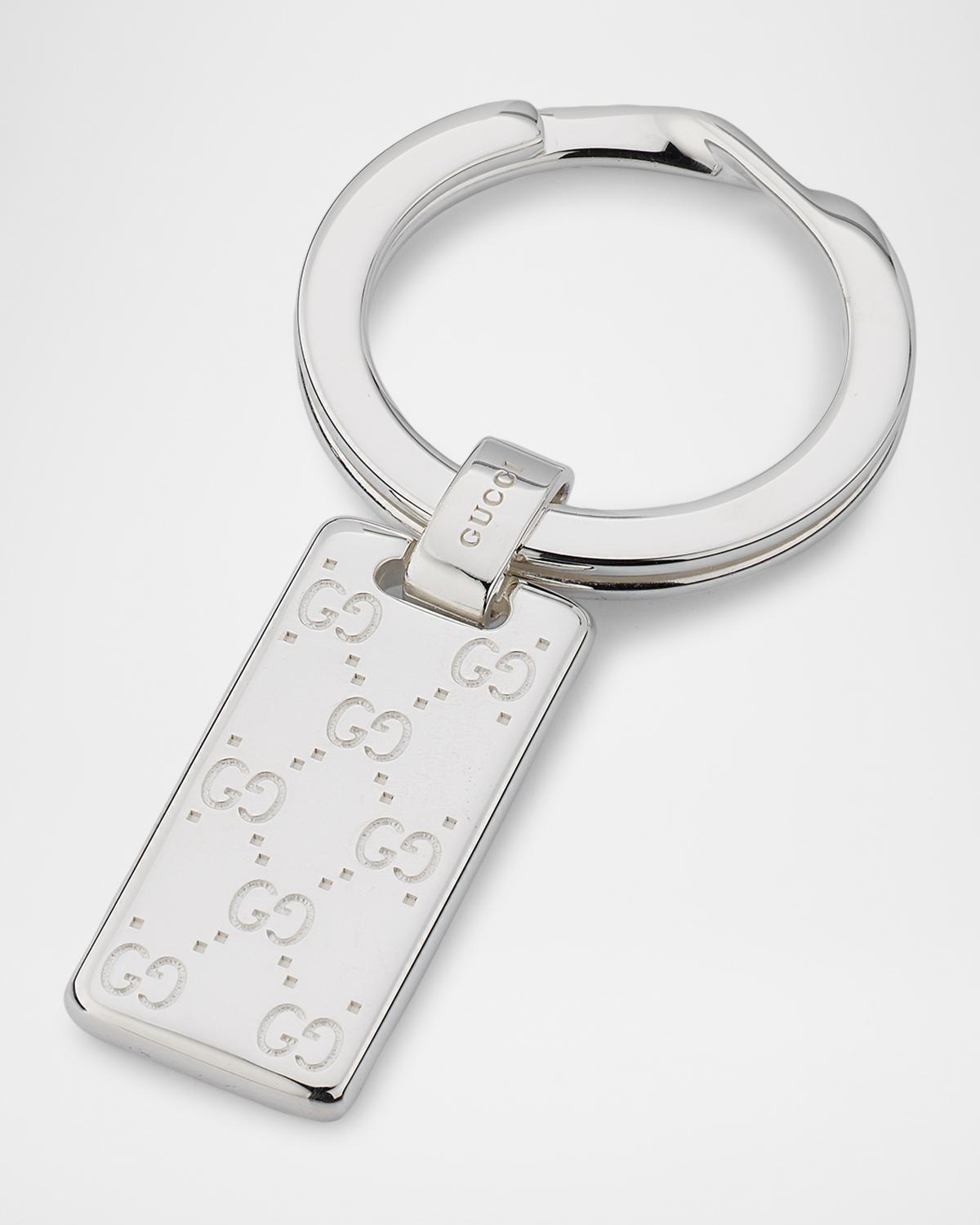 Gucci Men's Gucci Signature Sterling Silver Keyring