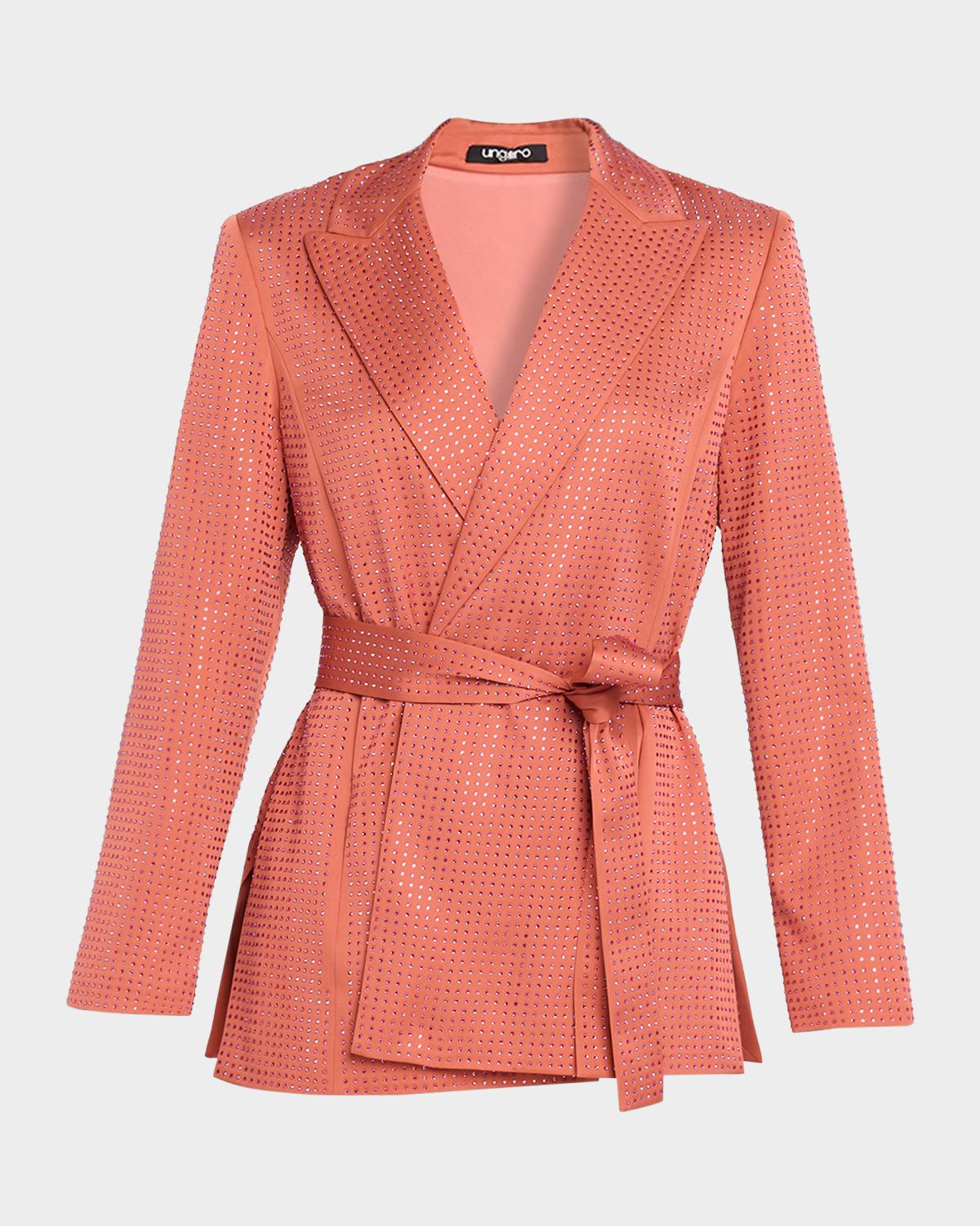 Ungaro Rhinestone Wrap-Front Jacket