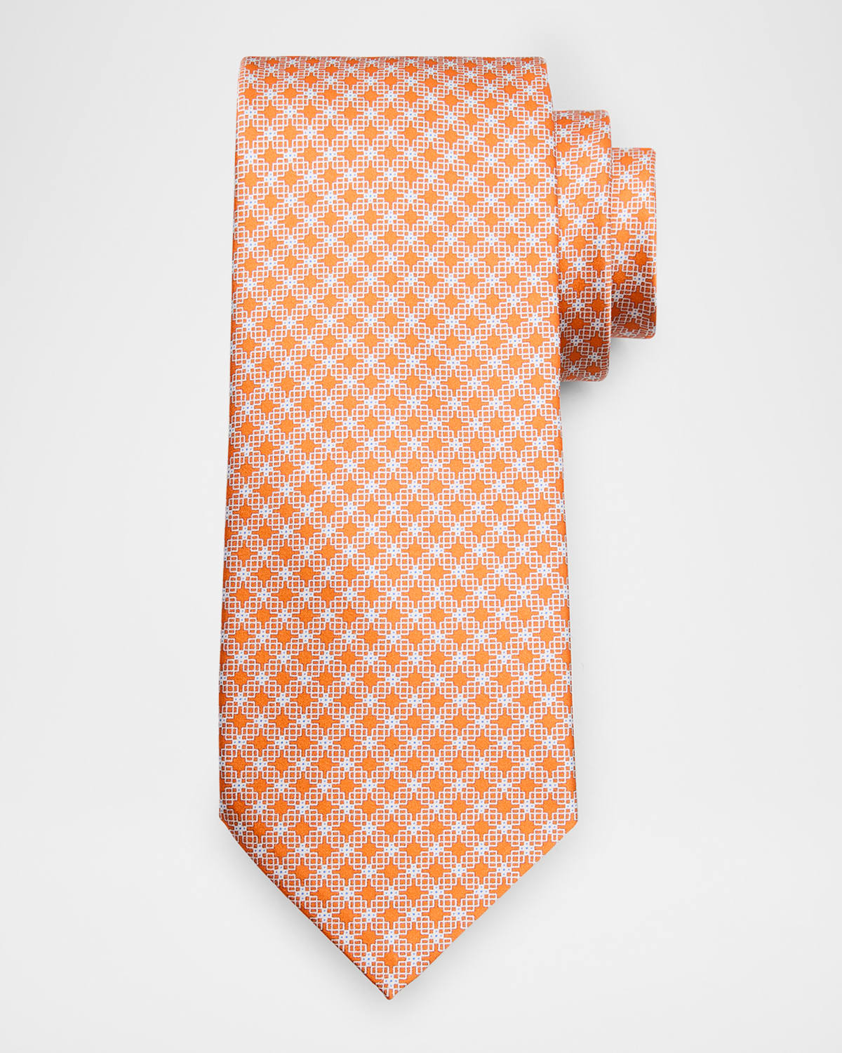 Stefano Ricci Men 's Geometric Check Silk Tie