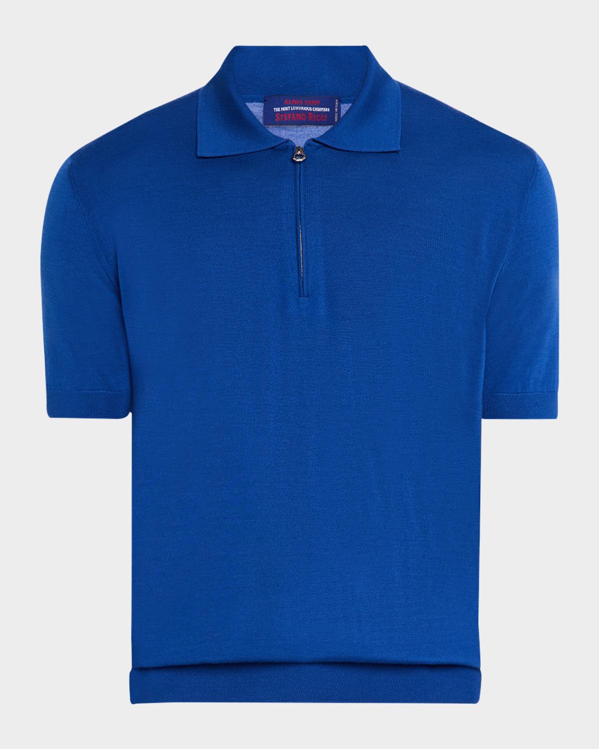 Stefano Ricci Men's Quarter-Zip Short-Sleeve Polo Sweater