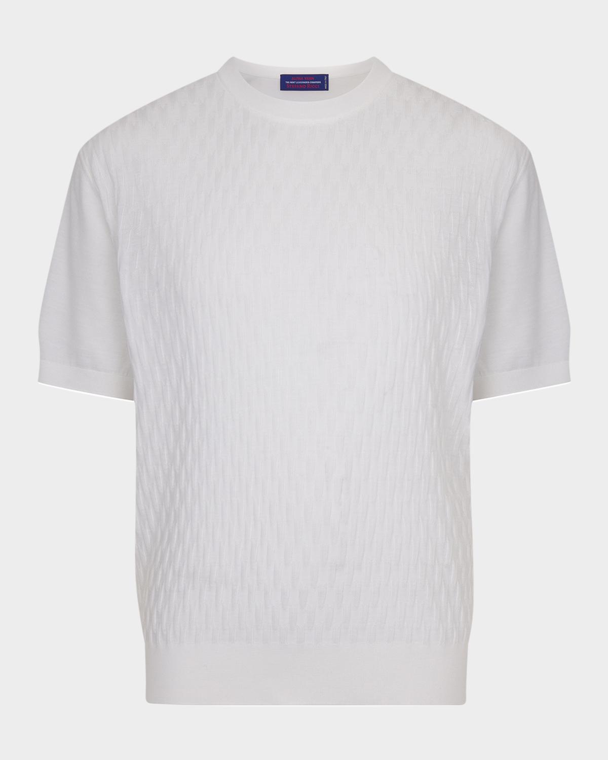 Stefano Ricci Men's Cashmere Short-Sleeve Crewneck Sweater