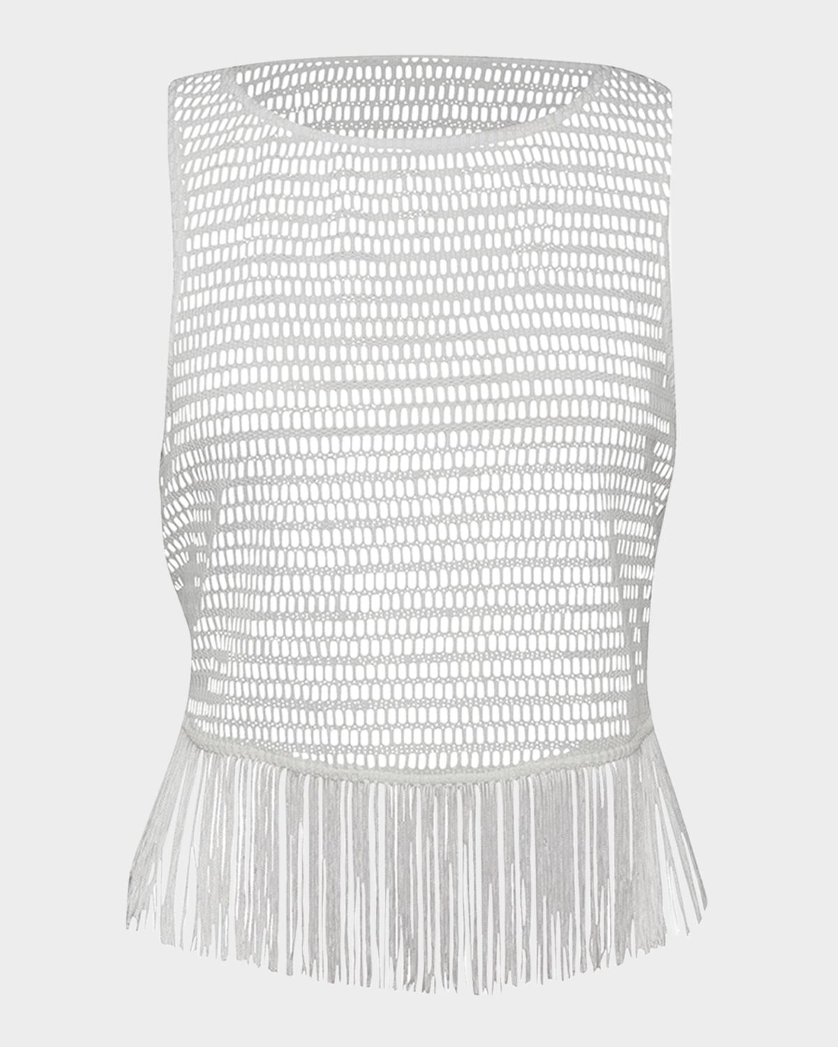 La Blanca Open-Knit Crochet Tank Top