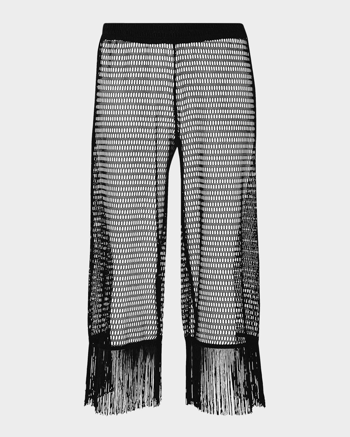 La Blanca Open-Knit Crochet Cropped Pants