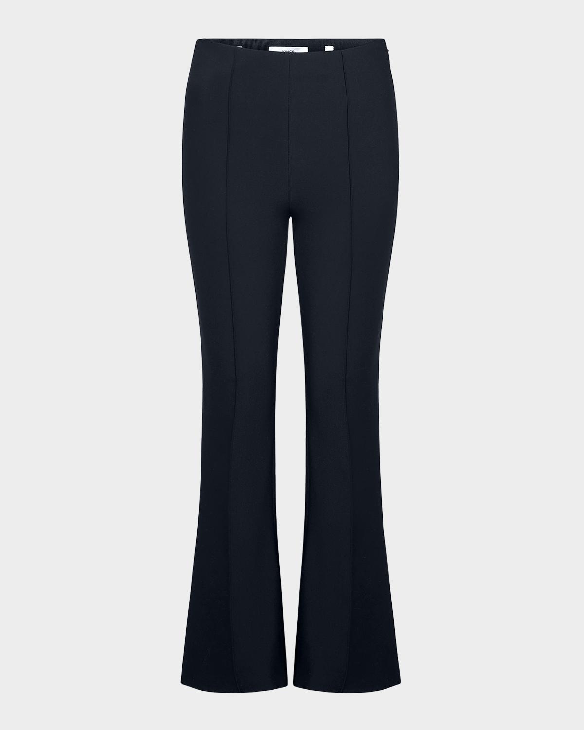 Vince Cropped Flare-Leg Pintuck Pants