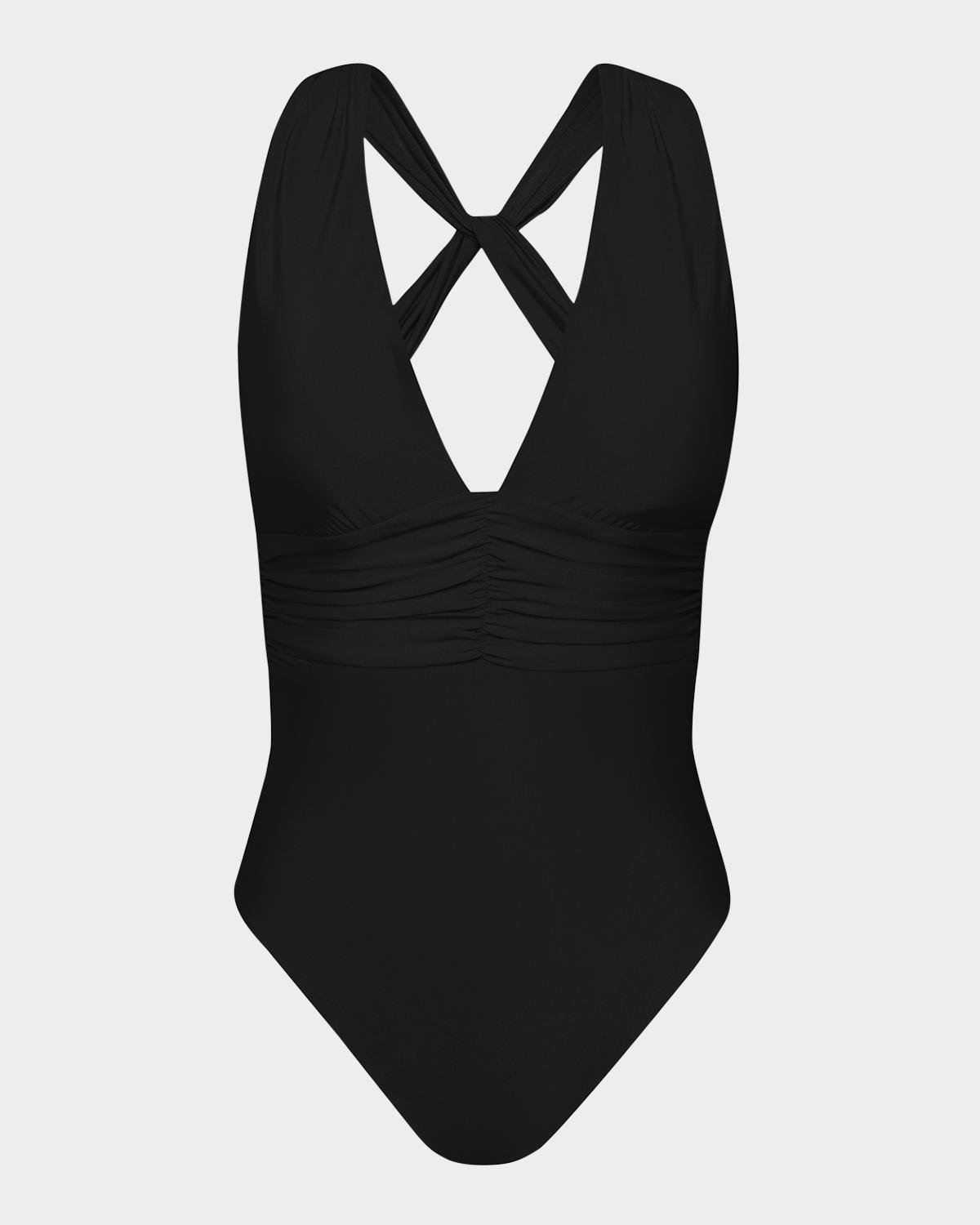 Sunshine 79 Solids V-Plunge One-Piece Swimsuit