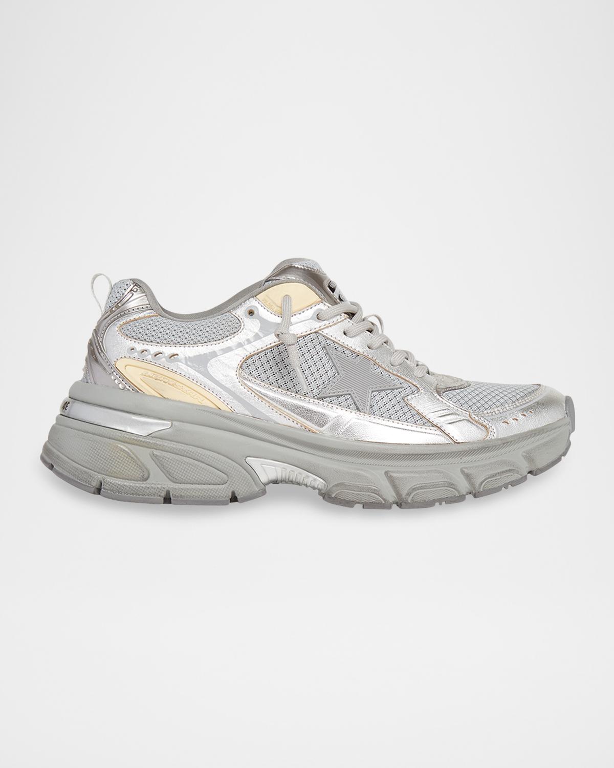 Golden Goose Men's Lightstar Mesh and Leather Runner Sneakers
