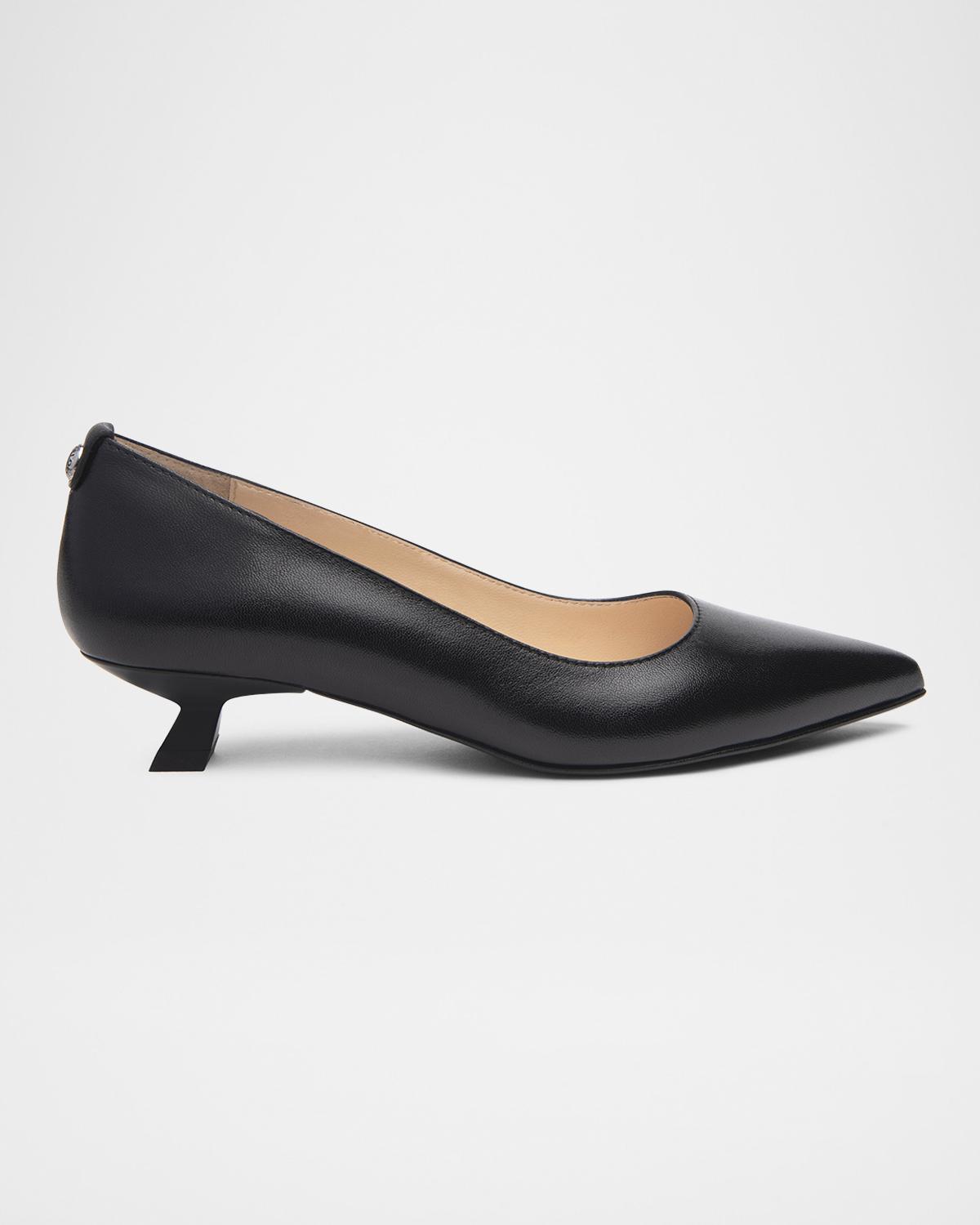 NeroGiardini Leather Kitten-Heel Pumps