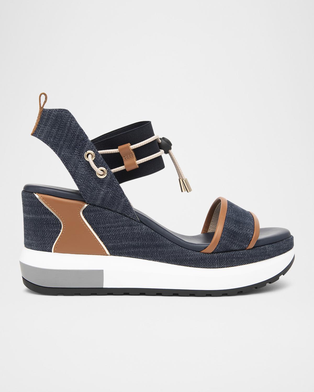 NeroGiardini Bungee Platform Wedge Sandals