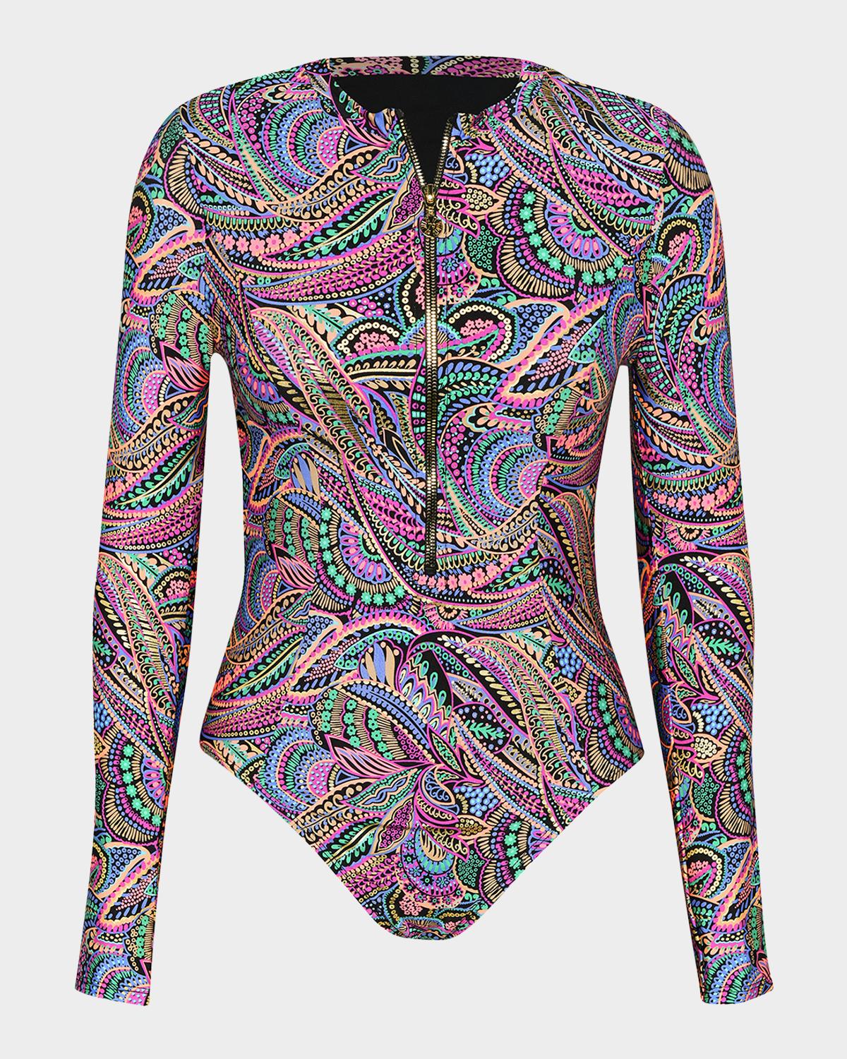 Sunshine 79 Disco Rashguard One-Piece Swimsuit