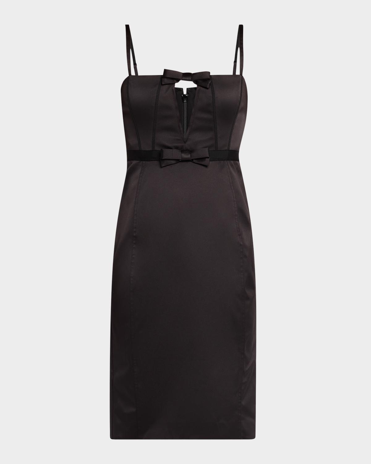AKNVAS Carmen Sleeveless Satin Bow Dress