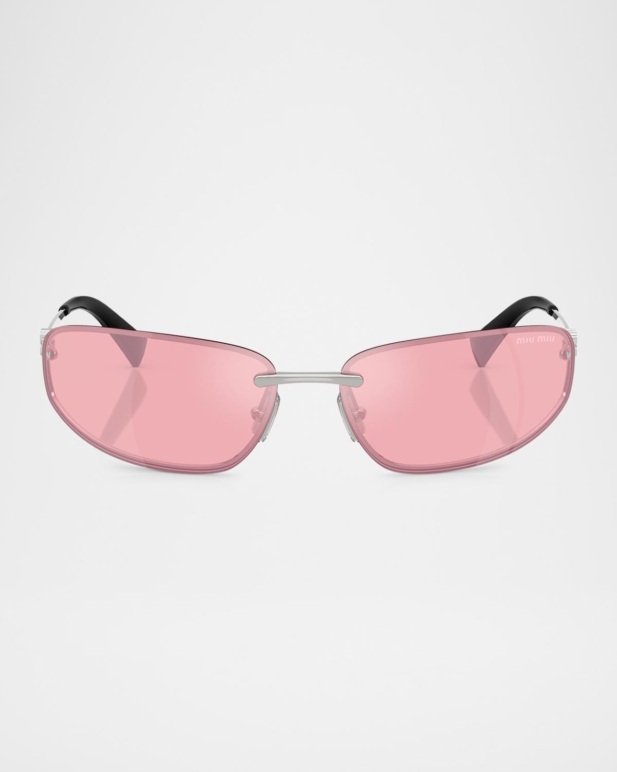 Miu Miu A50S Rimless Oval Metal Sunglasses