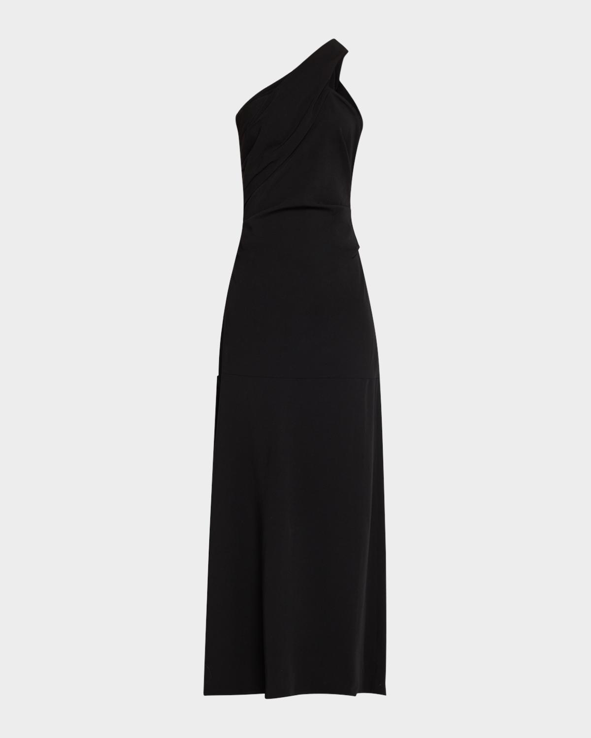 Co Twisted Knot One-Shoulder Maxi Dress