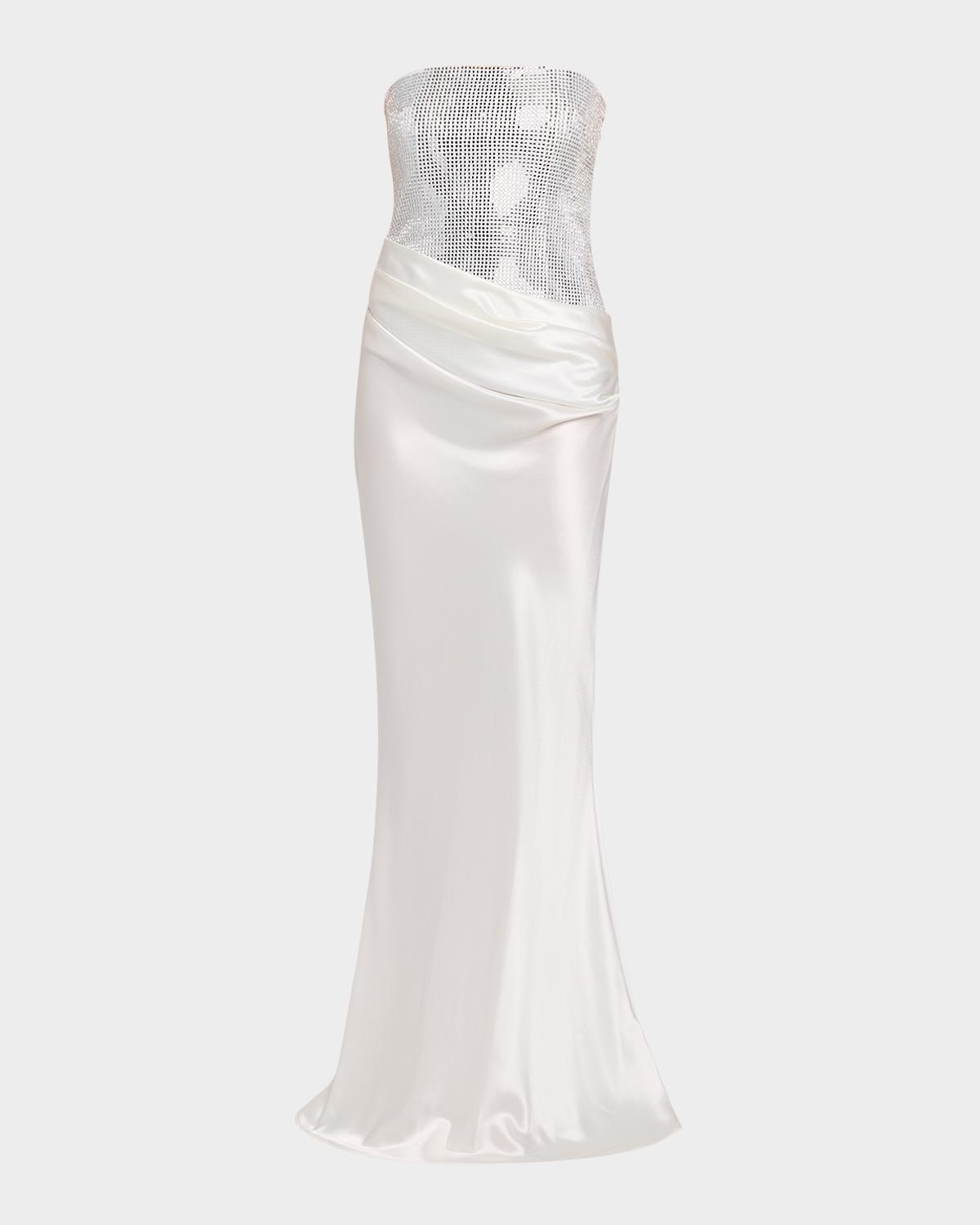 Retrofête Alexandra Strapless Sequin Draped Dress