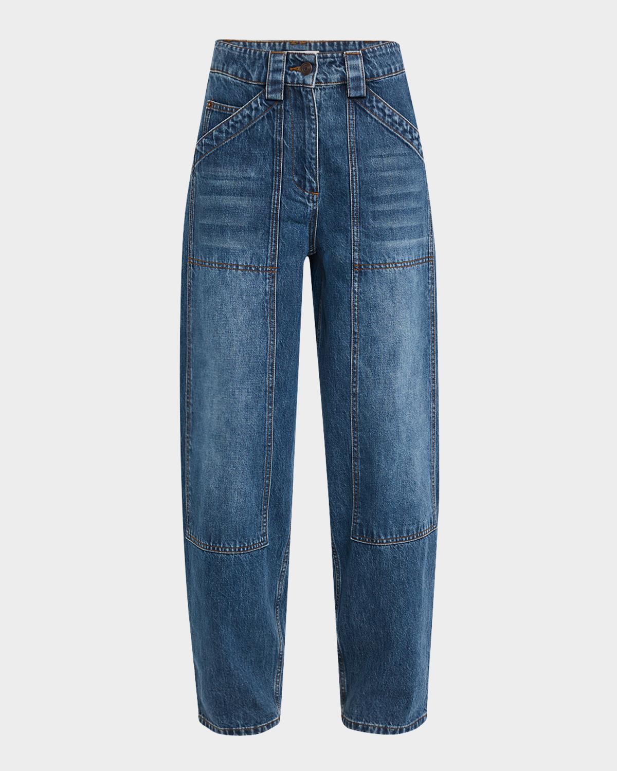 Co High-Rise Barrel-Leg Denim Pants