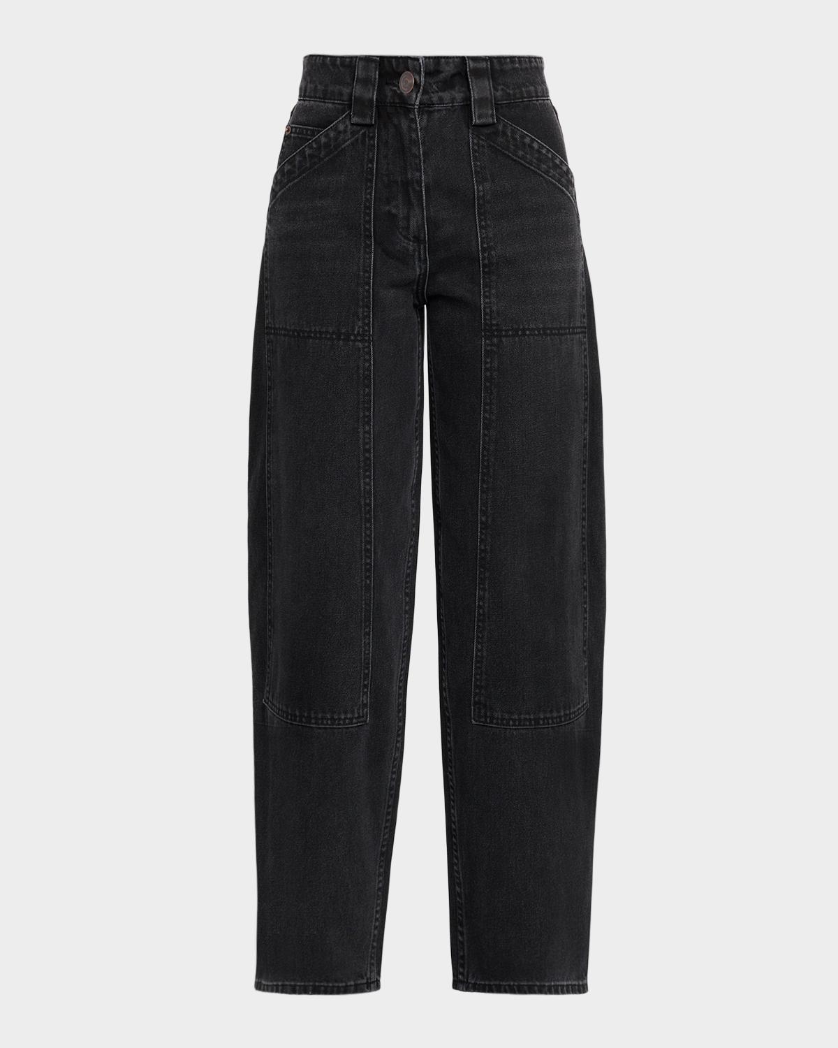 Co High-Rise Denim Crop Balloon Pants